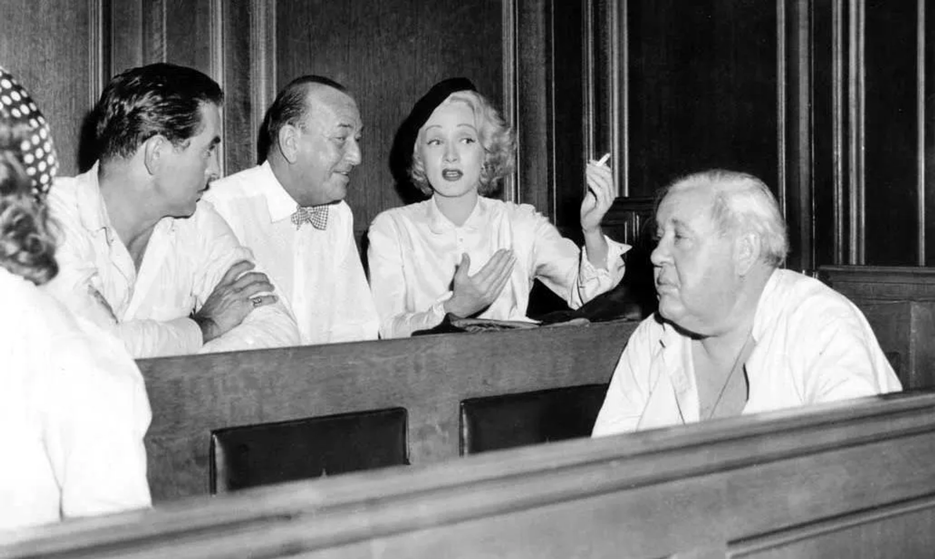 Marlene Dietrich, Tyrone Power, and Charles Laughton in Witness for the Prosecution (1957)