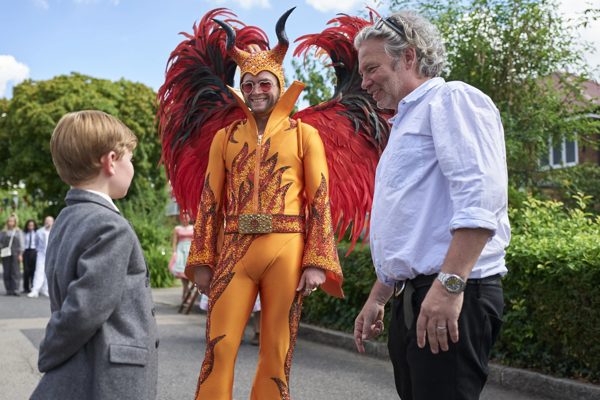 Dexter Fletcher, Matthew Illesley, and Taron Egerton in Rocketman (2019)