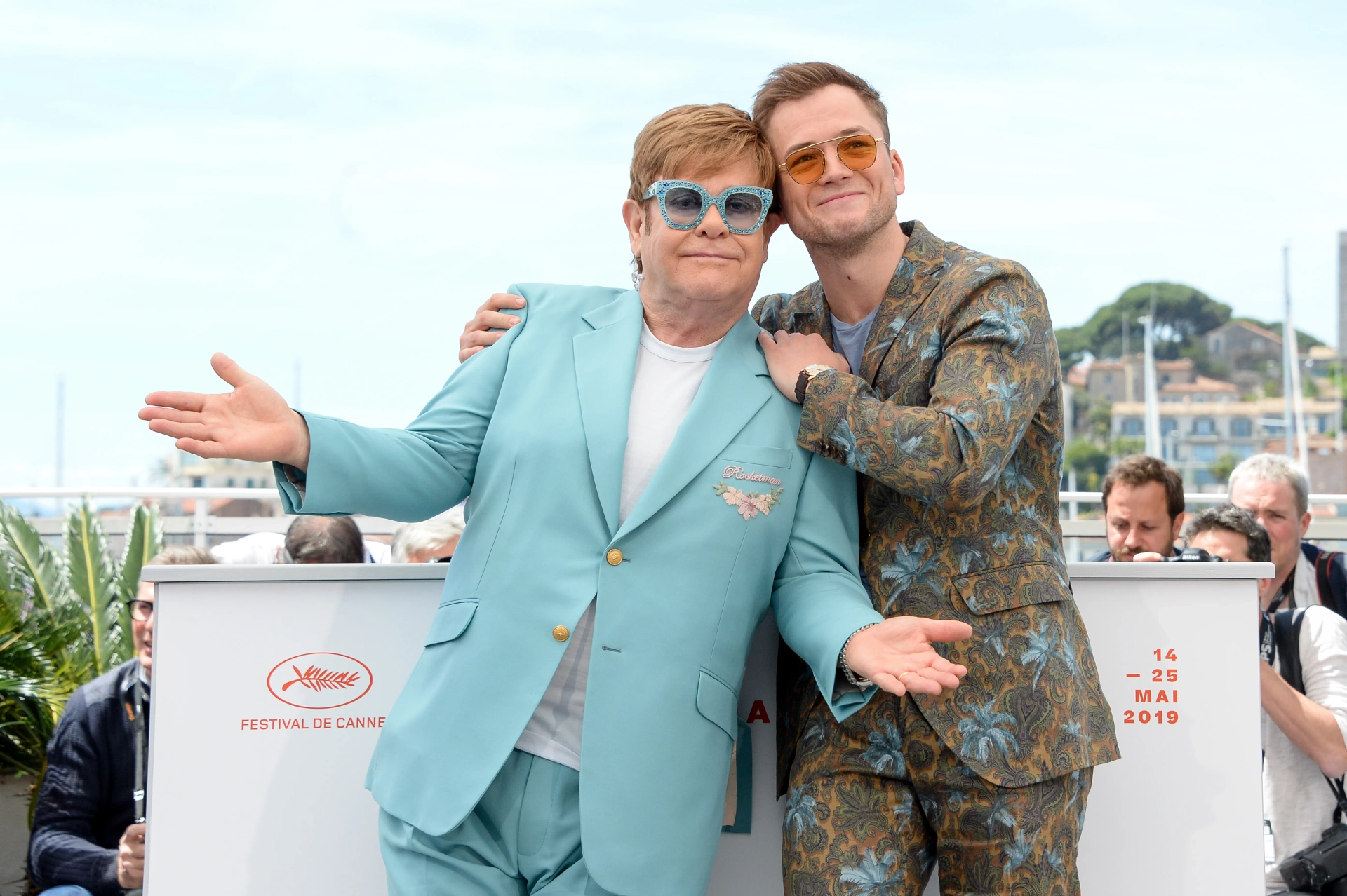 Elton John and Taron Egerton at an event for Rocketman (2019)