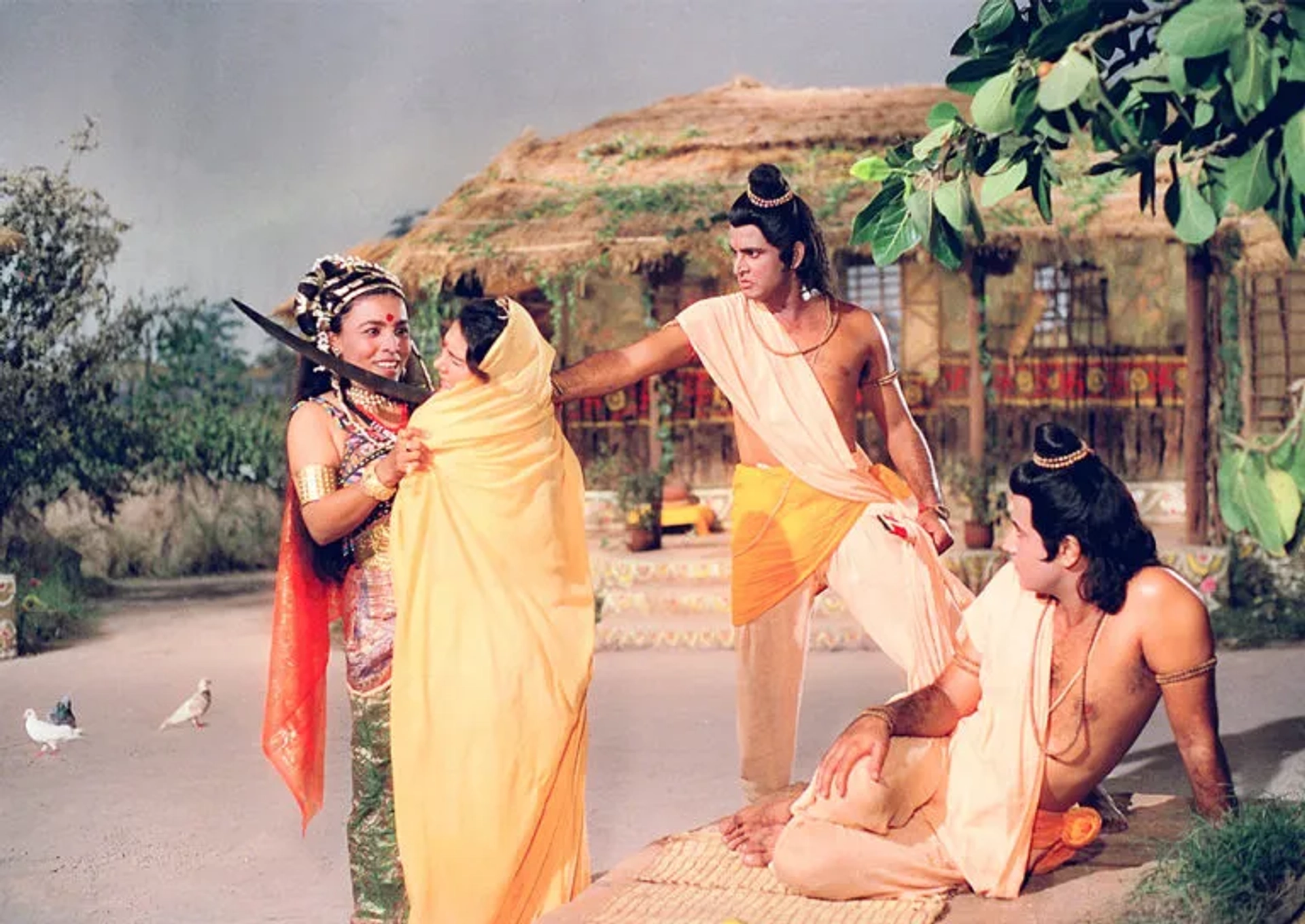 Deepika Chikhalia, Sunil Lahri, and Arun Govil in Ramayan (1987)