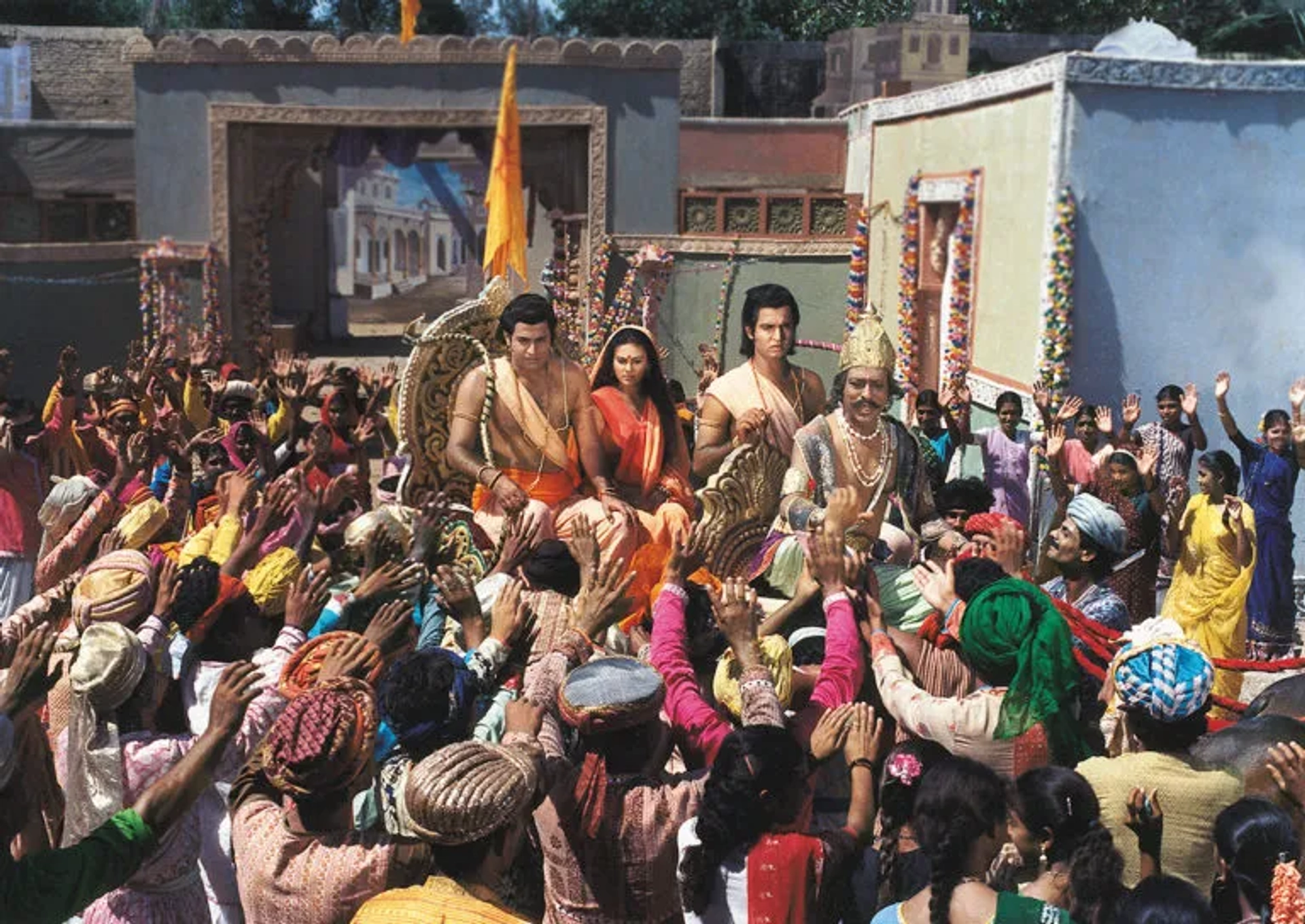 Deepika Chikhalia, Sunil Lahri, and Arun Govil in Ramayan (1987)