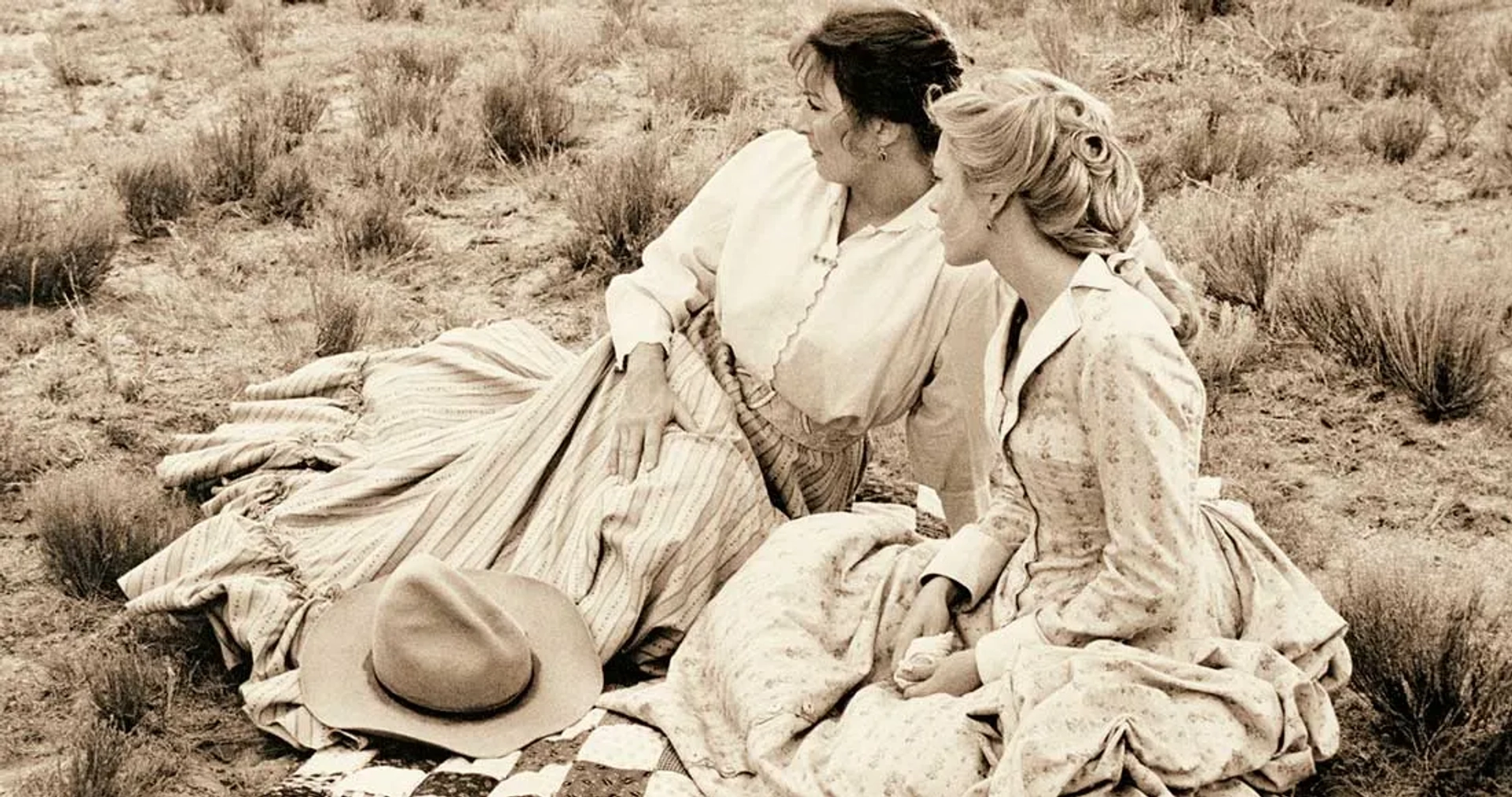 Diane Lane and Anjelica Huston in Lonesome Dove (1989)