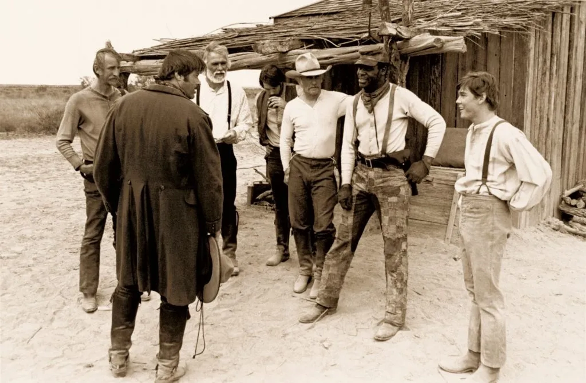 Tommy Lee Jones, Robert Duvall, Danny Glover, D.B. Sweeney, Robert Urich, Ricky Schroder, and Timothy Scott in Lonesome Dove (1989)