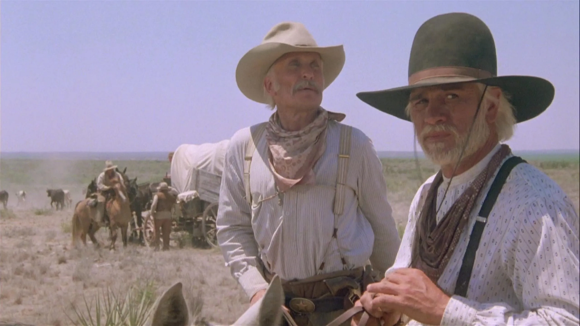 Tommy Lee Jones, Robert Duvall, and Ricky Schroder in Lonesome Dove (1989)