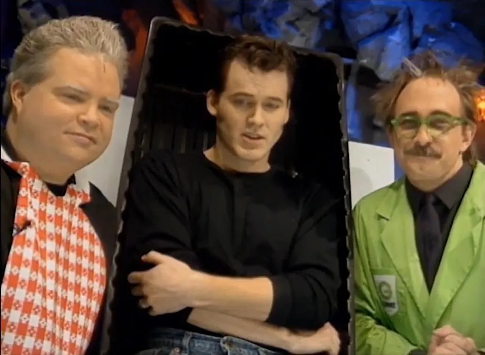 Trace Beaulieu, Frank Conniff, and Michael J. Nelson in Mystery Science Theater 3000 (1988)