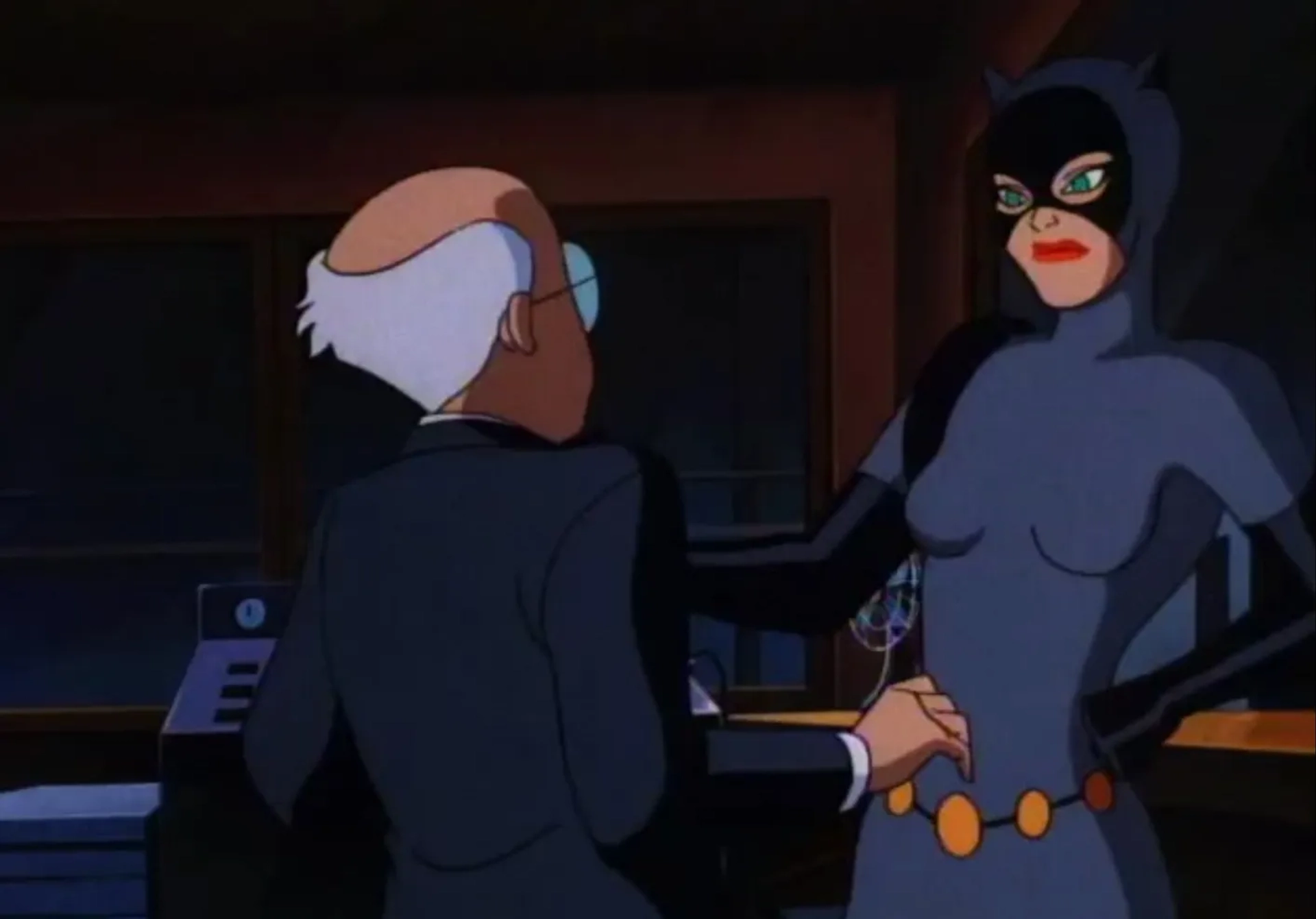 Adrienne Barbeau and Efrem Zimbalist Jr. in Batman: The Animated Series (1992)