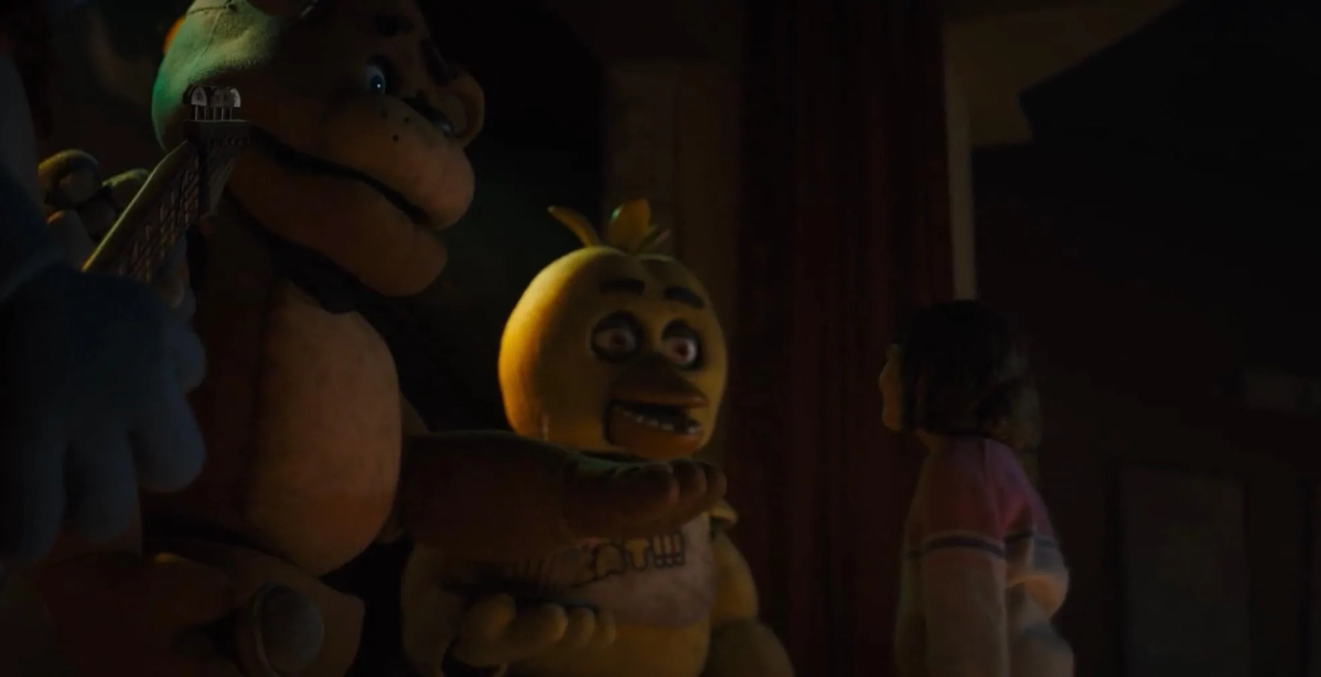 Piper Rubio, Kevin Foster, Jess Weiss, Artie Esposito, Amanda Maddock, Jade Kindar-Martin, Brett O'Quinn, and Sarah Sarang Oh in Five Nights at Freddy's (2023)