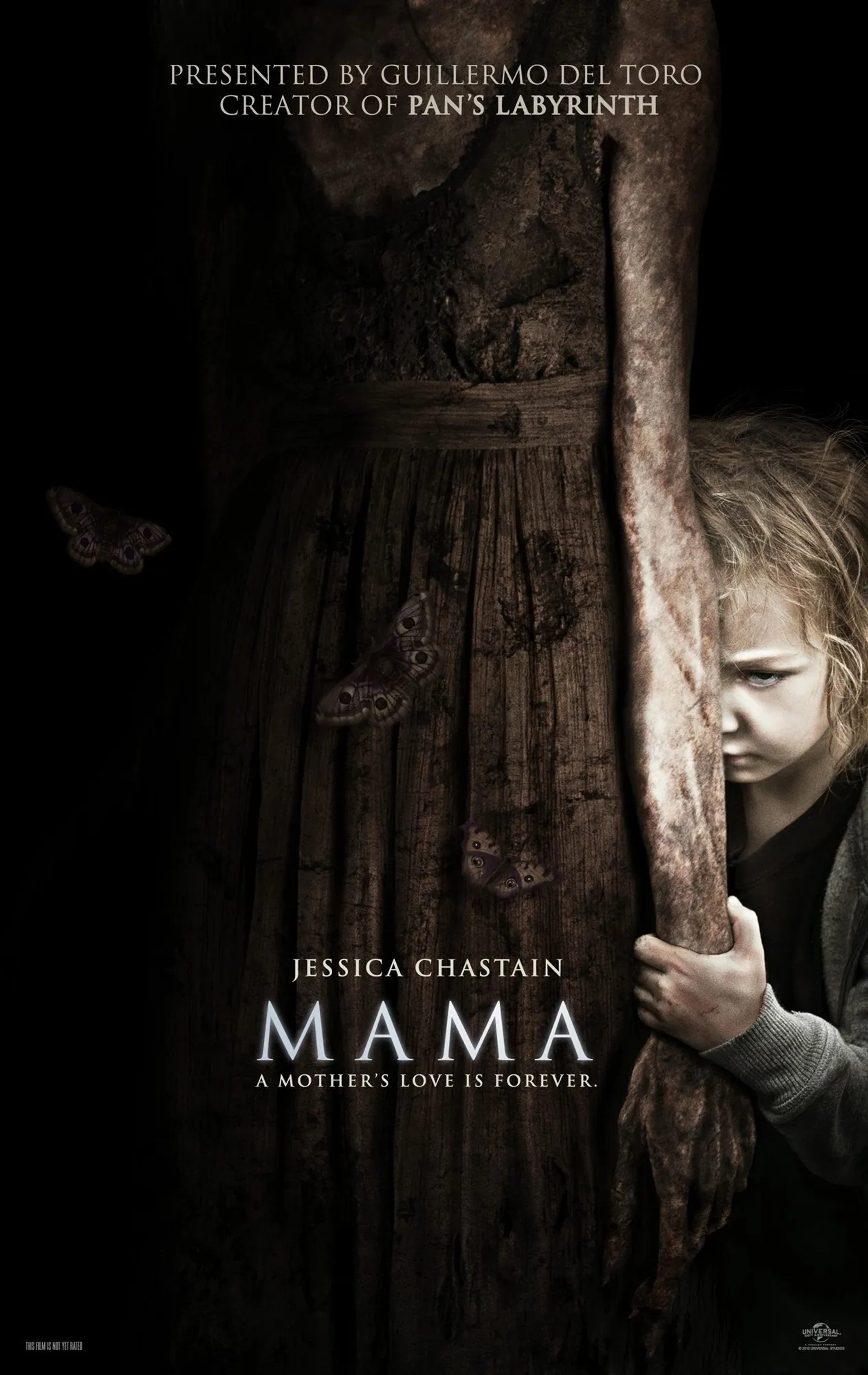 Julia Chantrey, Nikolaj Coster-Waldau, Daniel Kash, Jane Moffat, Jessica Chastain, Javier Botet, Megan Charpentier, Isabelle Nélisse, and Morgan McGarry in Mama (2013)