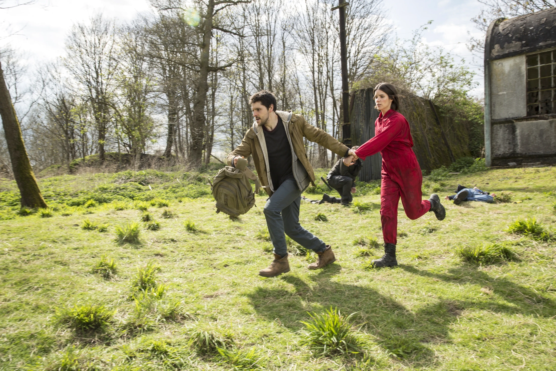 Colin Morgan and Sonya Cassidy in Humans (2015)