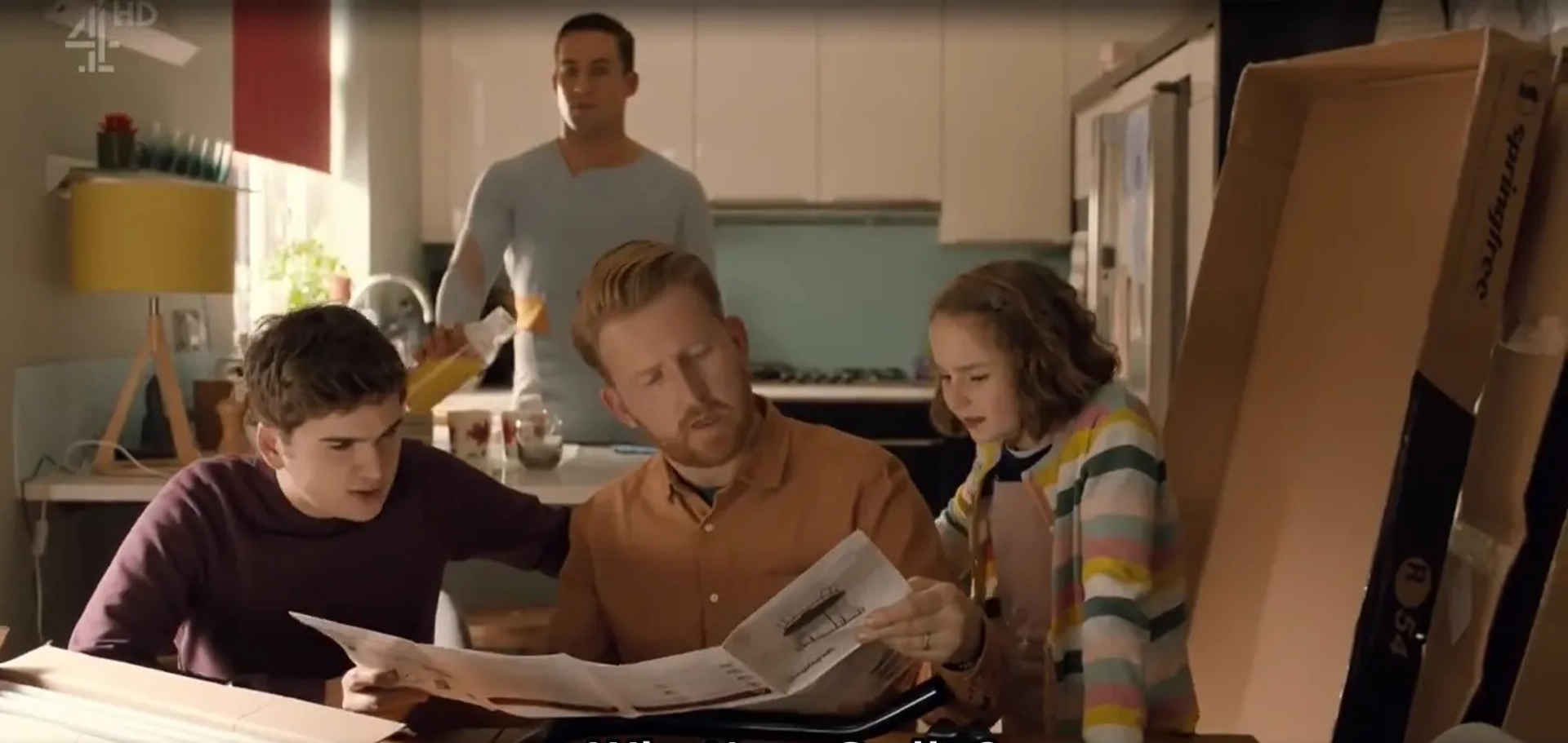 Tom Goodman-Hill, Theo Stevenson, Pixie Davies, and Dino Fetscher in Humans (2015)