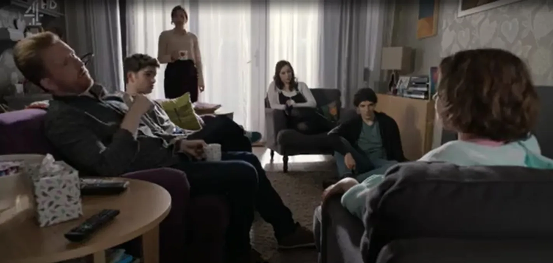 Tom Goodman-Hill, Katherine Parkinson, Theo Stevenson, Colin Morgan, Pixie Davies, and Lucy Carless in Humans (2015)