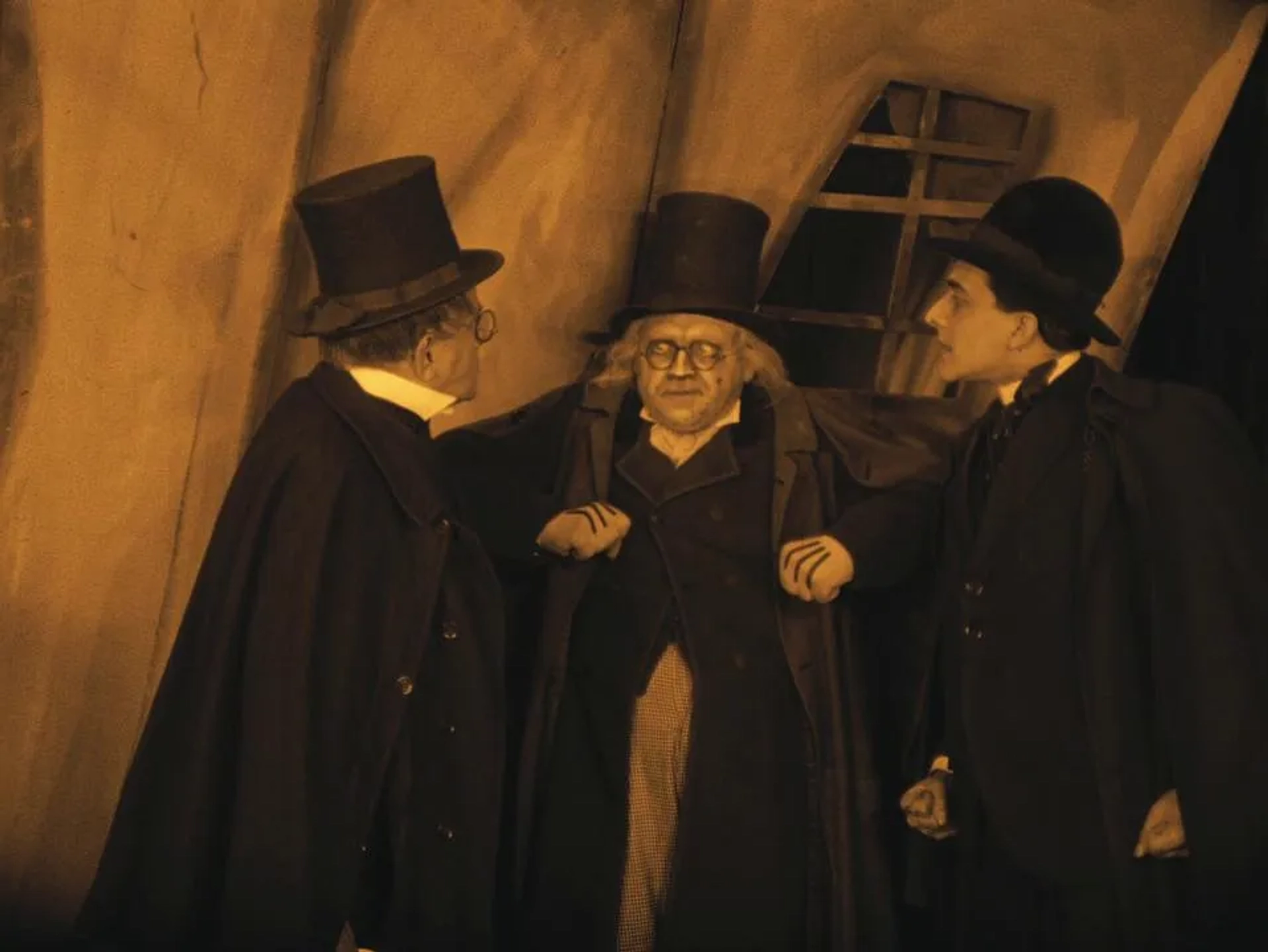 Friedrich Feher, Werner Krauss, and Rudolf Lettinger in The Cabinet of Dr. Caligari (1920)