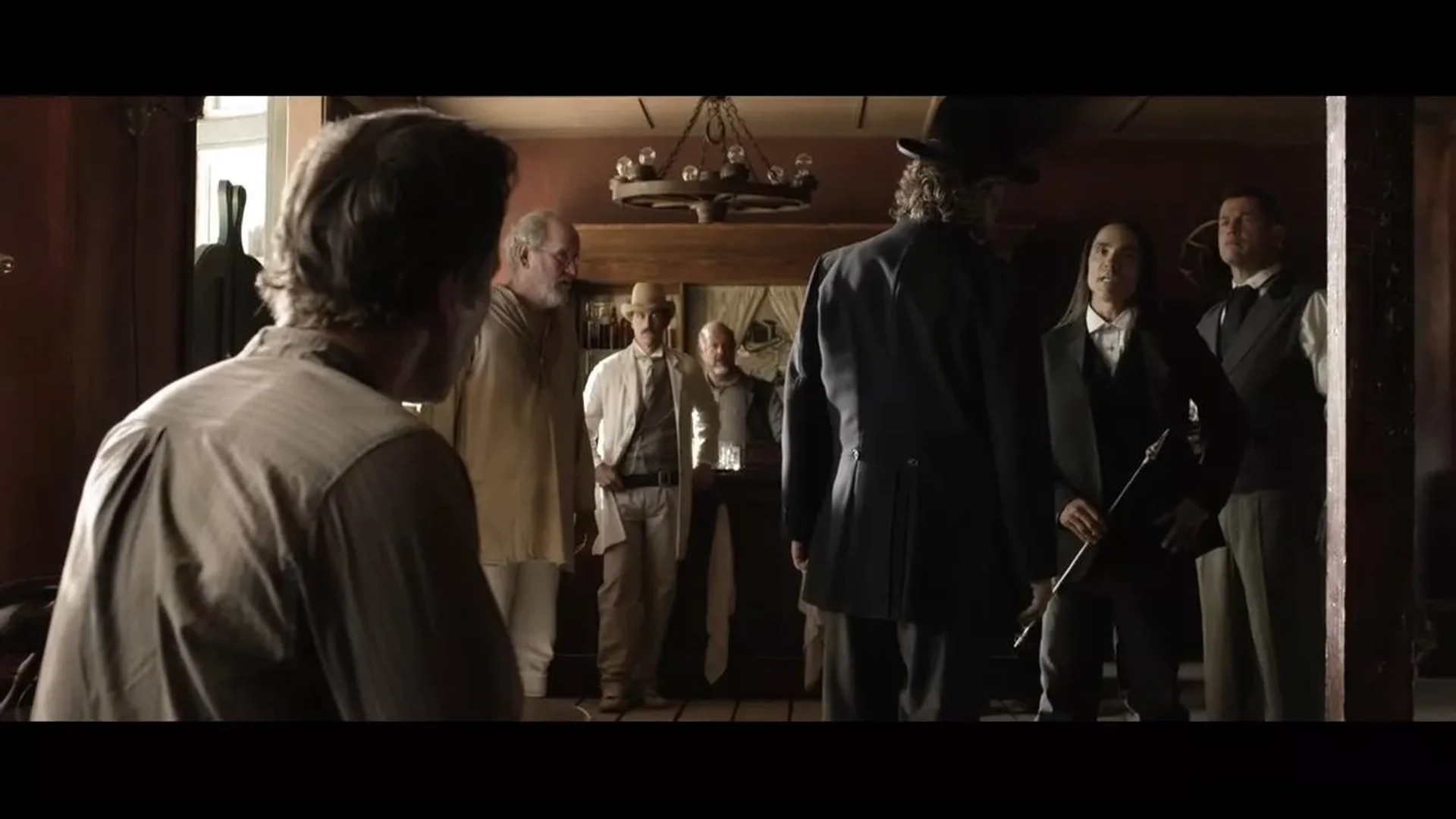 Kurt Russell, Michael Paré, Matthew Fox, Richard Jenkins, Zahn McClarnon, Fred Melamed, and Patrick Wilson in Bone Tomahawk (2015)