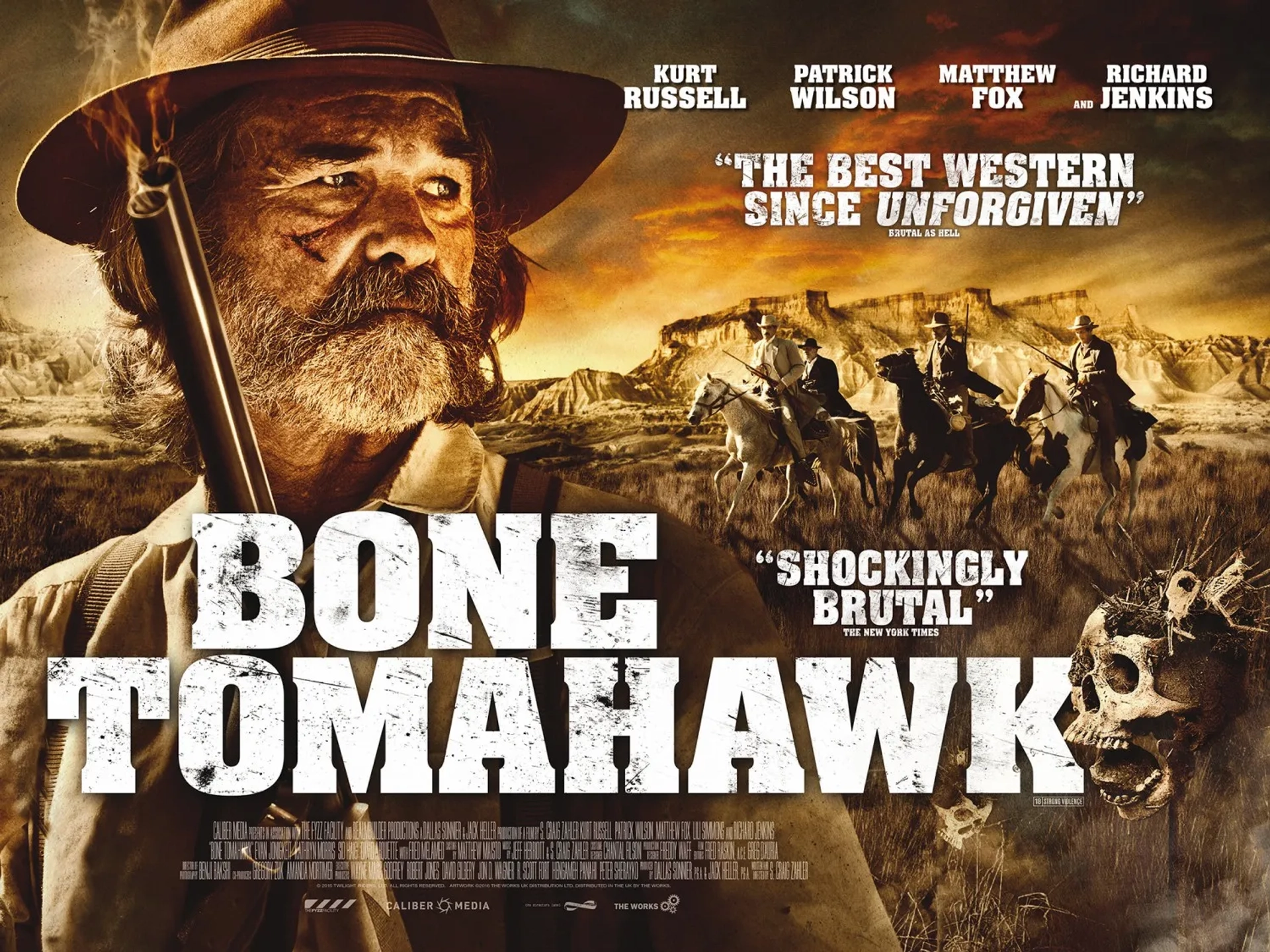 Kurt Russell, Matthew Fox, Richard Jenkins, and Patrick Wilson in Bone Tomahawk (2015)