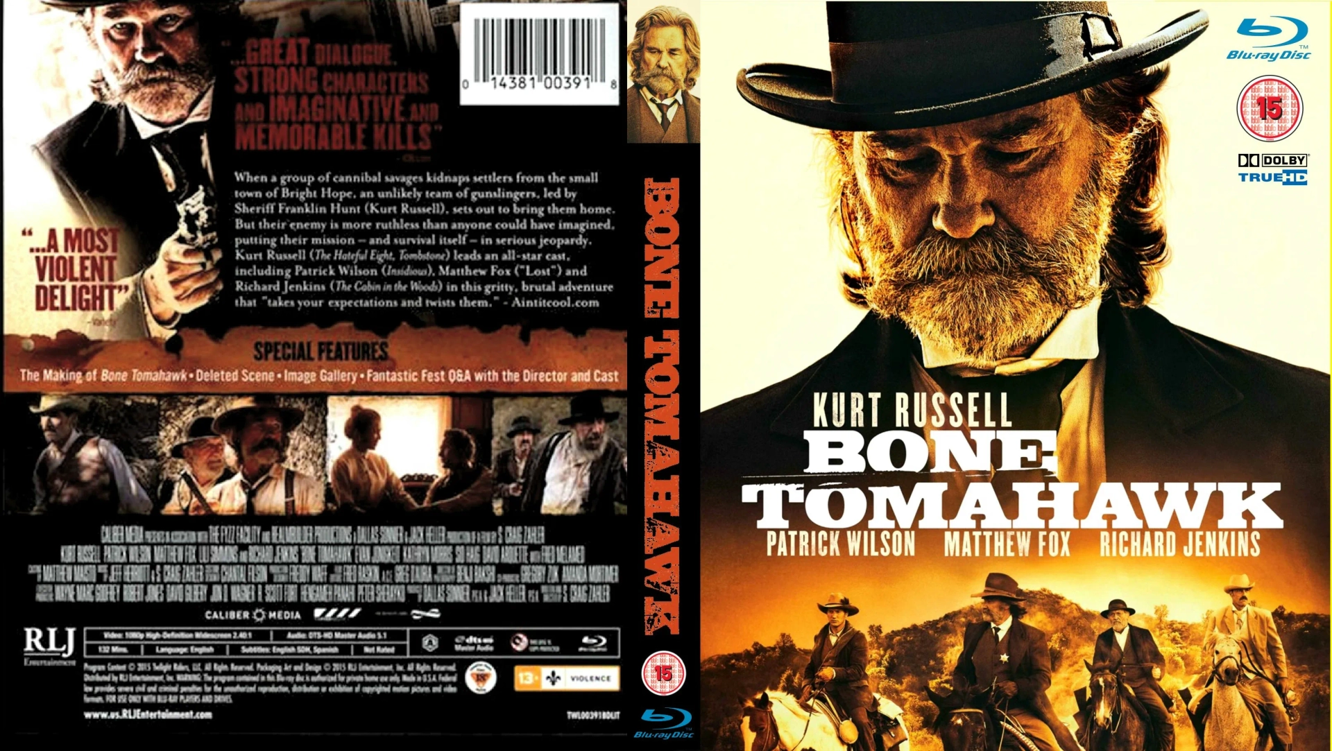 David Arquette, Kurt Russell, Matthew Fox, Sid Haig, Richard Jenkins, Patrick Wilson, and Lili Simmons in Bone Tomahawk (2015)