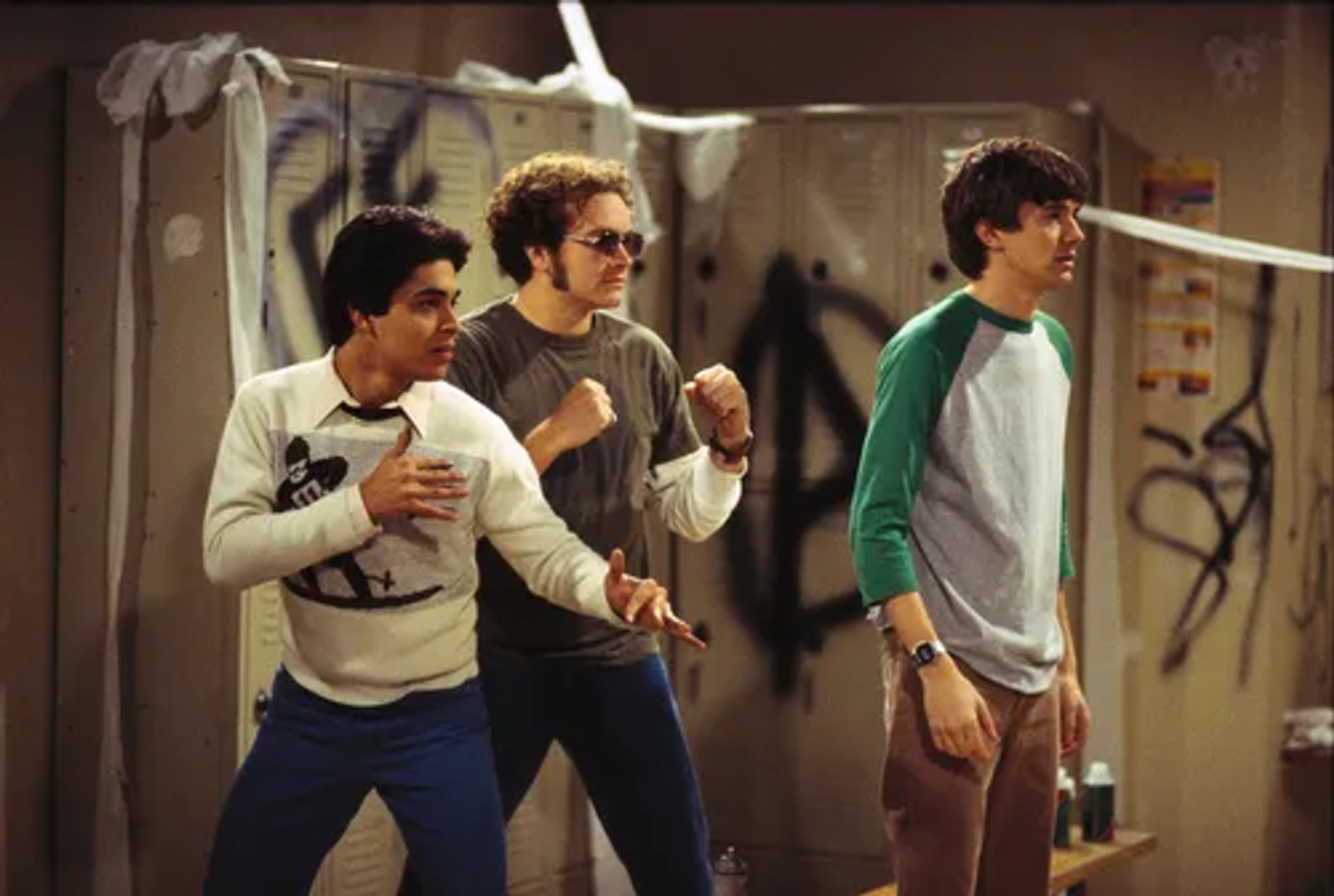 Danny Masterson, Wilmer Valderrama, and Topher Grace in That '70s Show (1998)