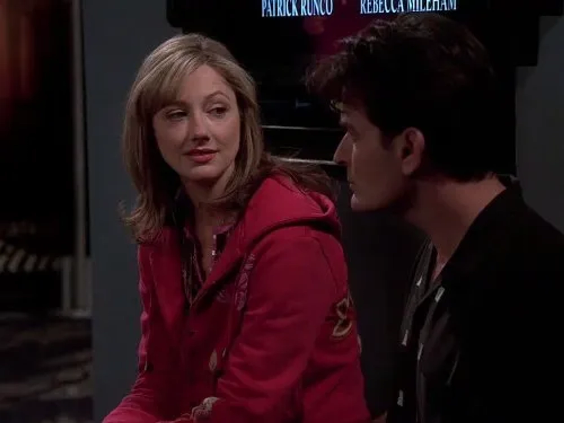 Charlie Sheen and Judy Greer in Two and a Half Men (2003)