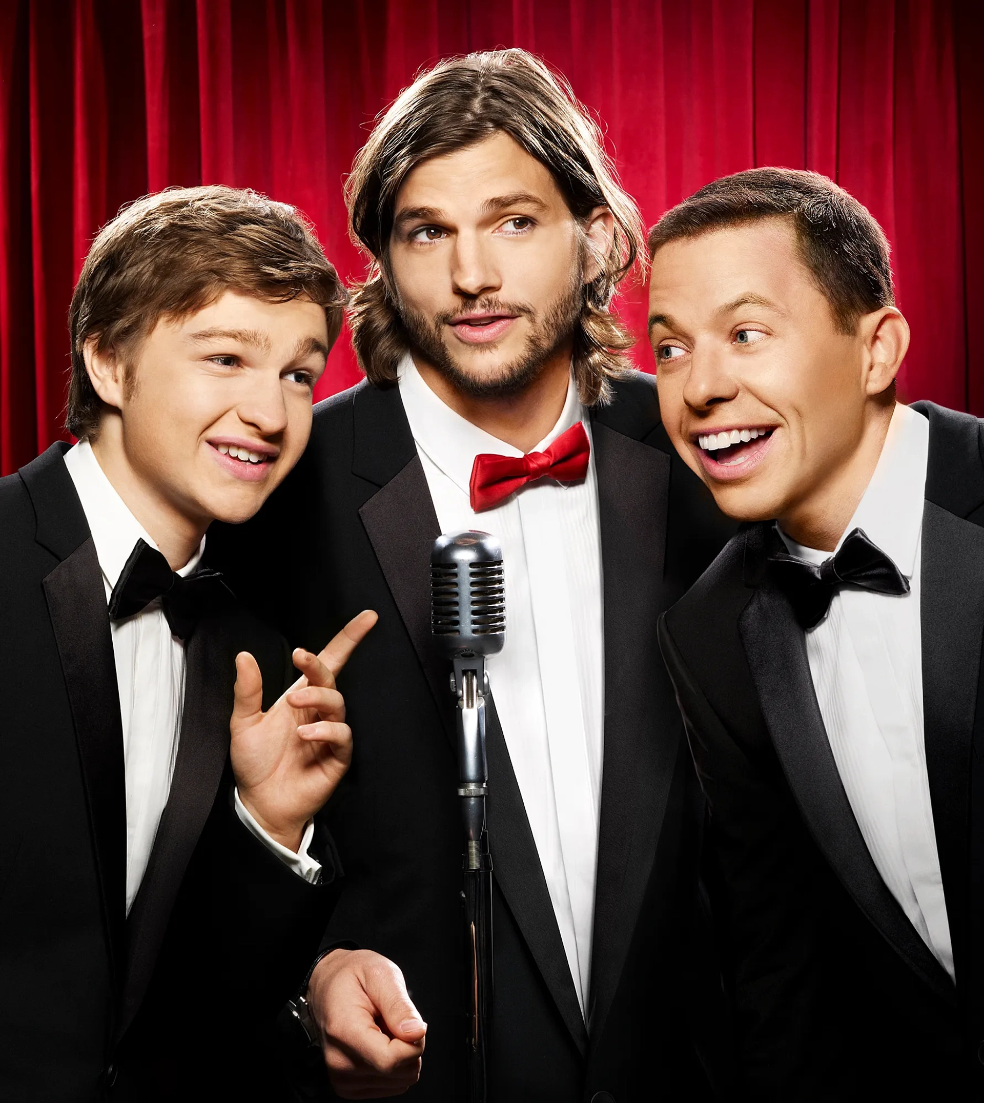 Jon Cryer, Ashton Kutcher, and Angus T. Jones in Two and a Half Men (2003)