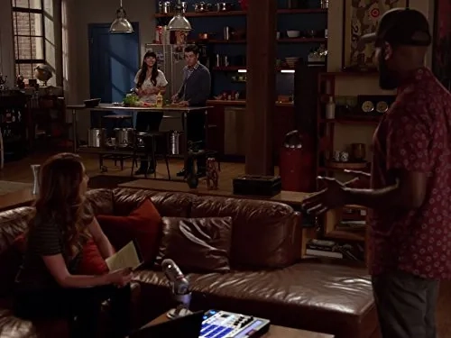 Max Greenfield, Nasim Pedrad, Hannah Simone, and Lamorne Morris in New Girl (2011)