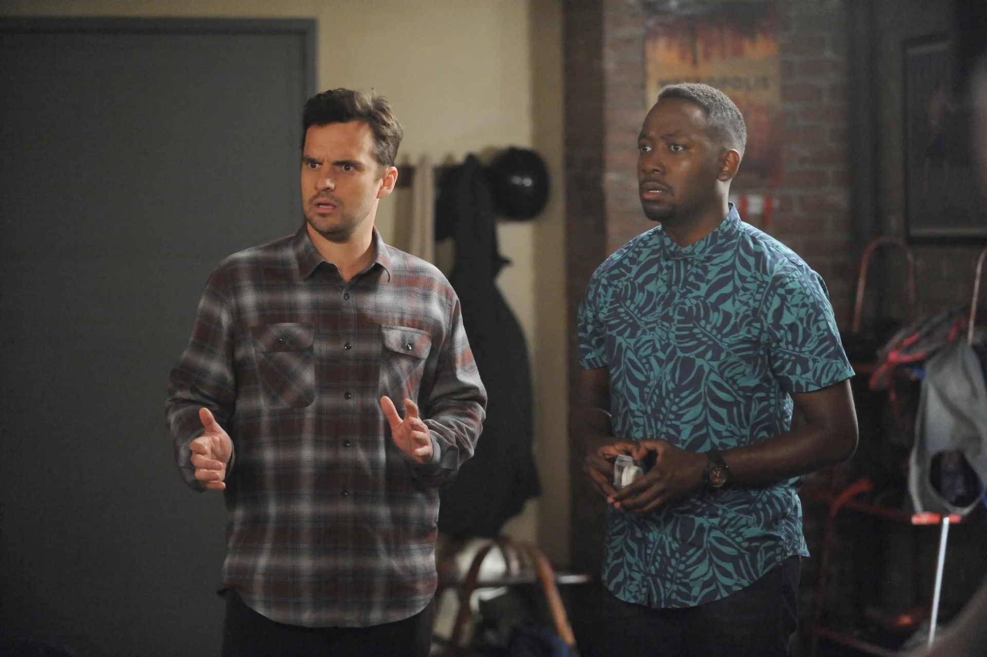 Lamorne Morris and Jake Johnson in New Girl (2011)