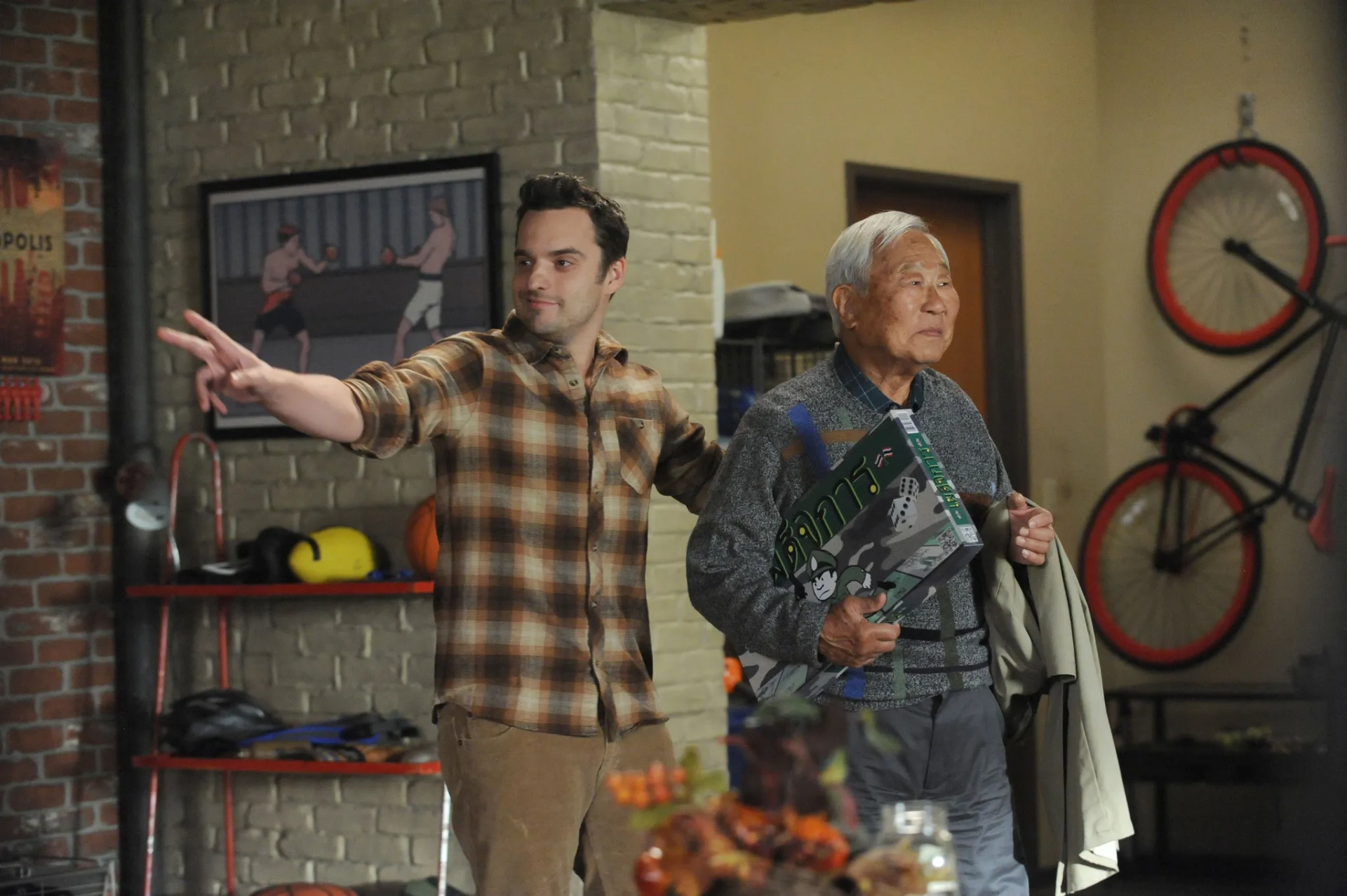 Ralph Ahn and Jake Johnson in New Girl (2011)