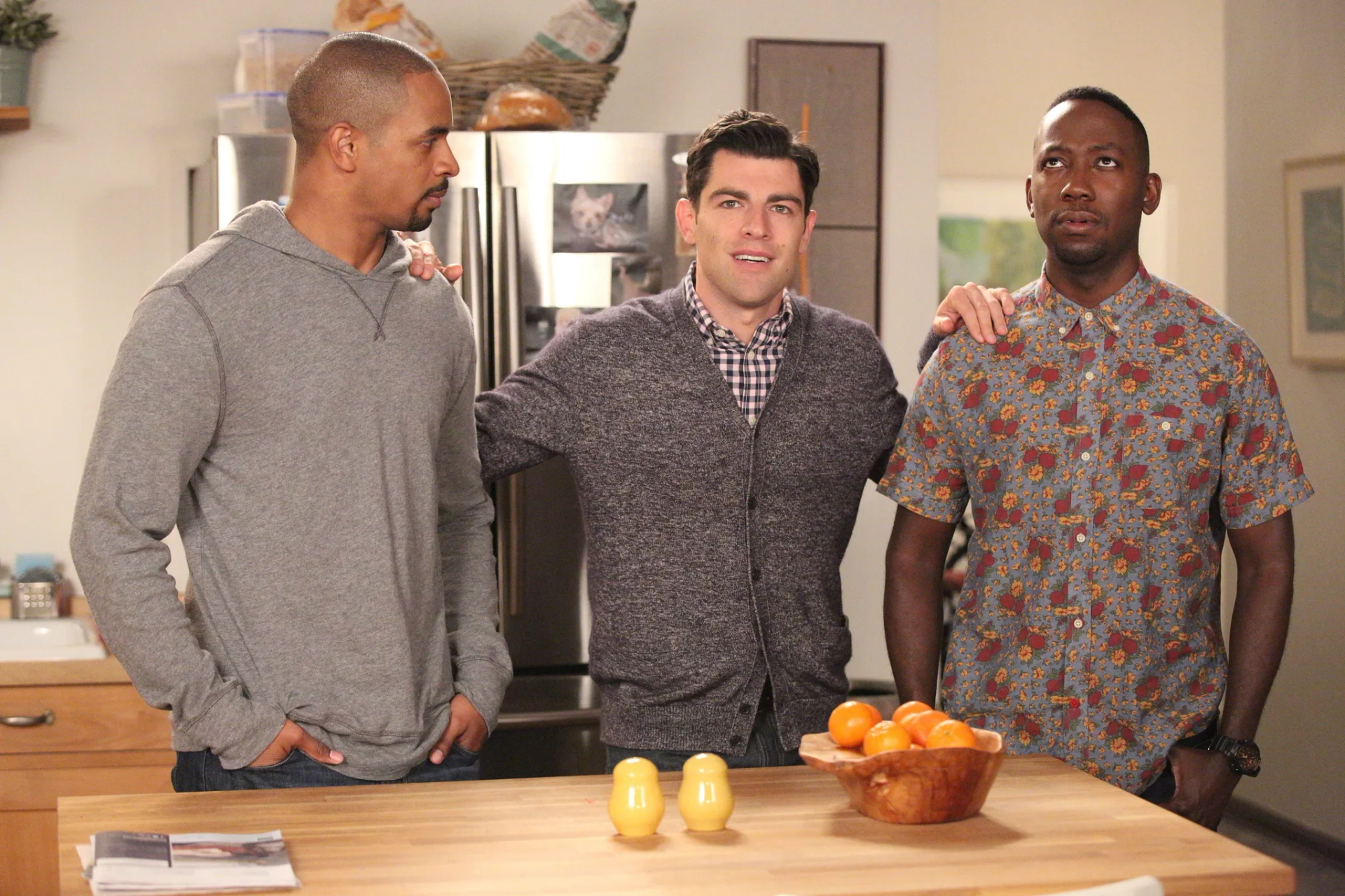 Max Greenfield, Damon Wayans Jr., and Lamorne Morris in New Girl (2011)