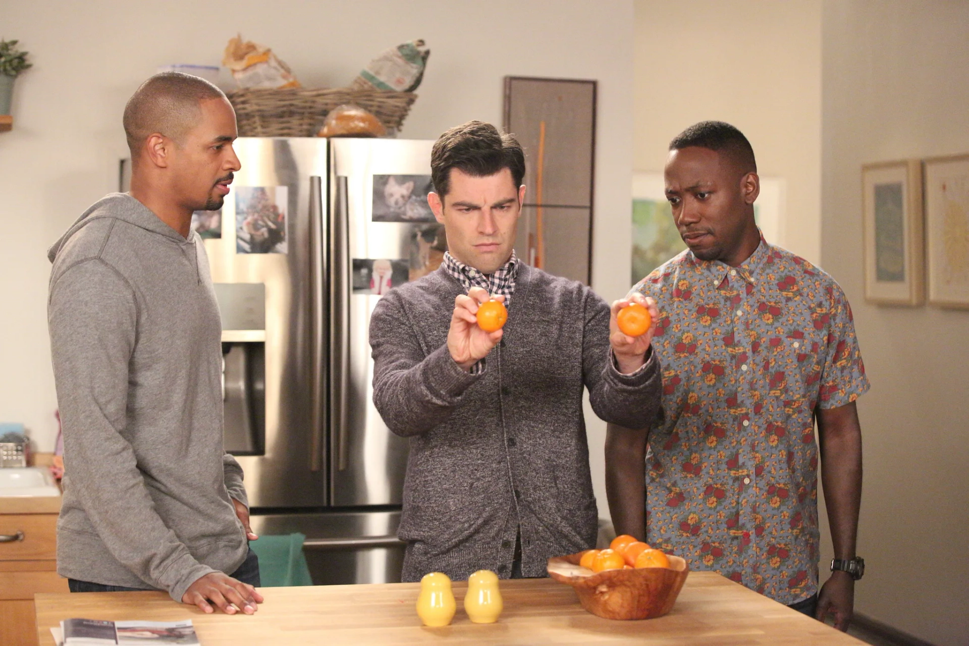 Max Greenfield, Damon Wayans Jr., and Lamorne Morris in New Girl (2011)