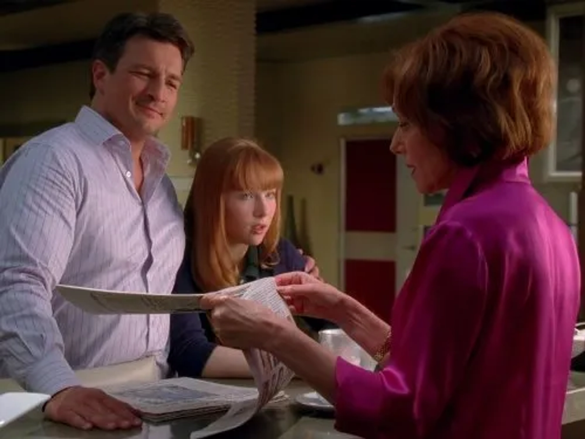 Nathan Fillion, Molly C. Quinn, and Susan Sullivan in Castle (2009)