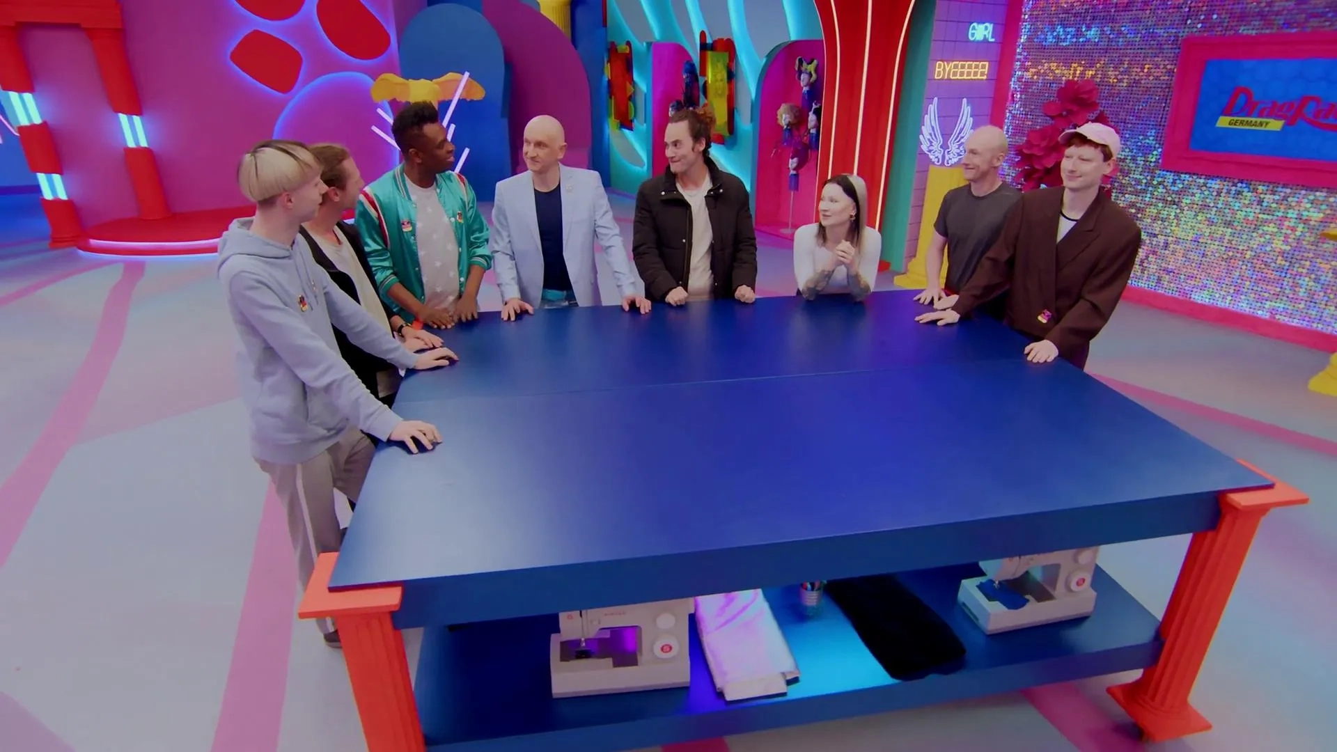 Kelly Heelton, Metamorkid, Yvonne Nightstand, and Pandora Nox in Drag Race Germany (2023)