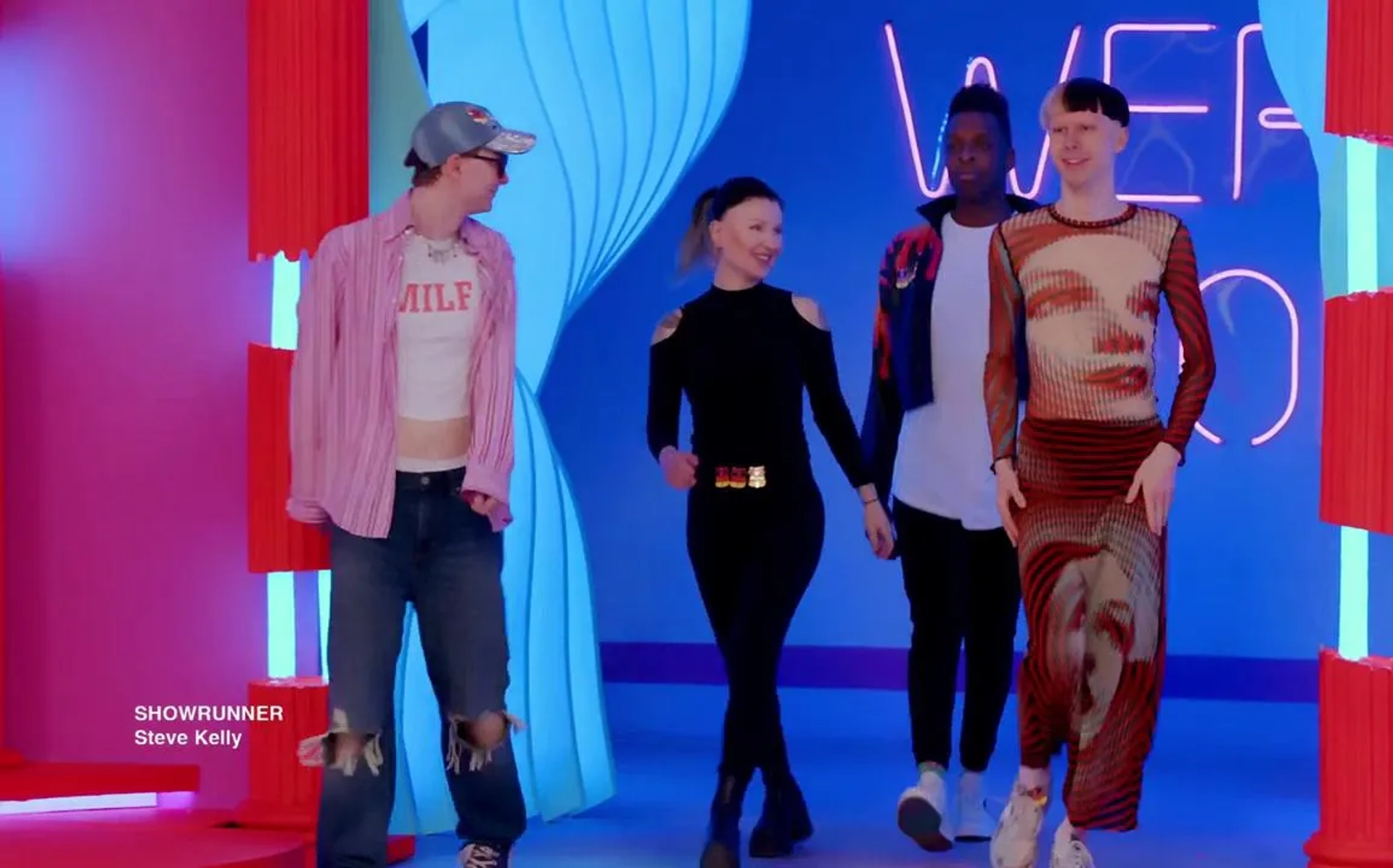 Kelly Heelton, Metamorkid, Yvonne Nightstand, and Pandora Nox in Drag Race Germany (2023)