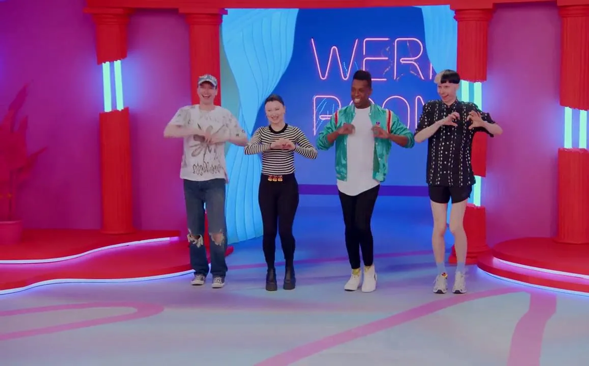 Kelly Heelton, Metamorkid, Yvonne Nightstand, and Pandora Nox in Drag Race Germany (2023)