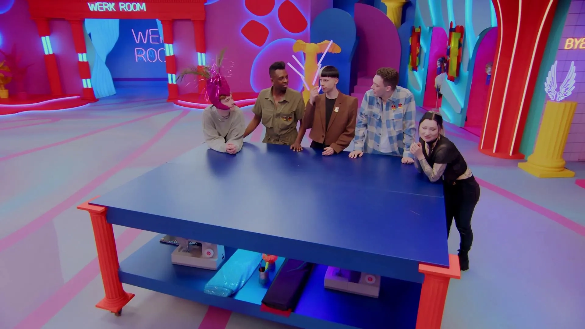 Kelly Heelton, Loreley Rivers, Metamorkid, Yvonne Nightstand, and Pandora Nox in Drag Race Germany (2023)