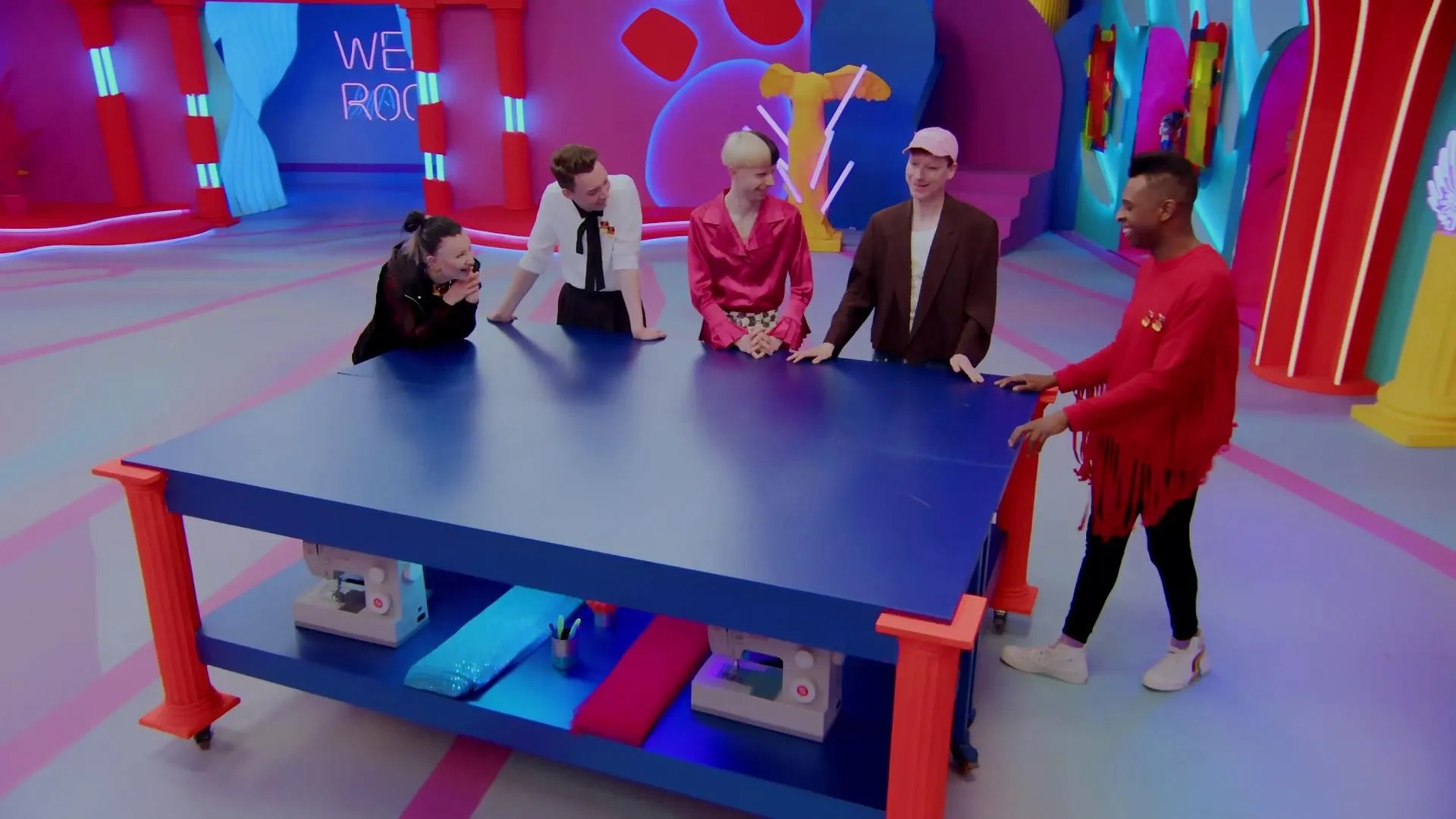 Kelly Heelton, Loreley Rivers, Metamorkid, Yvonne Nightstand, and Pandora Nox in Drag Race Germany (2023)