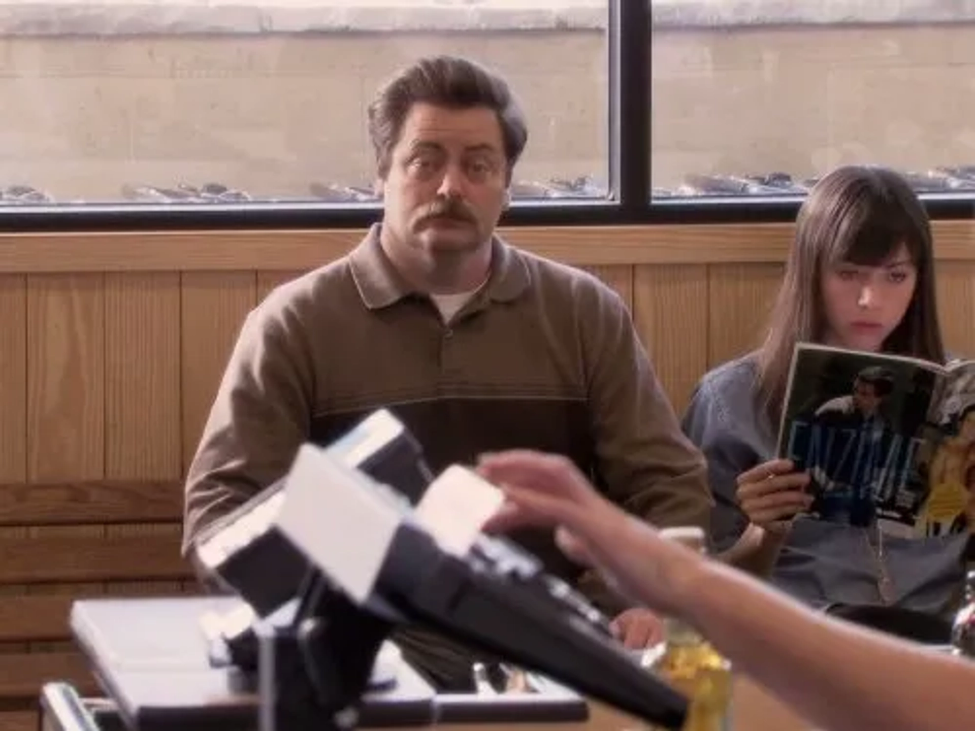 Nick Offerman and Aubrey Plaza in Parks and Recreation (2009)