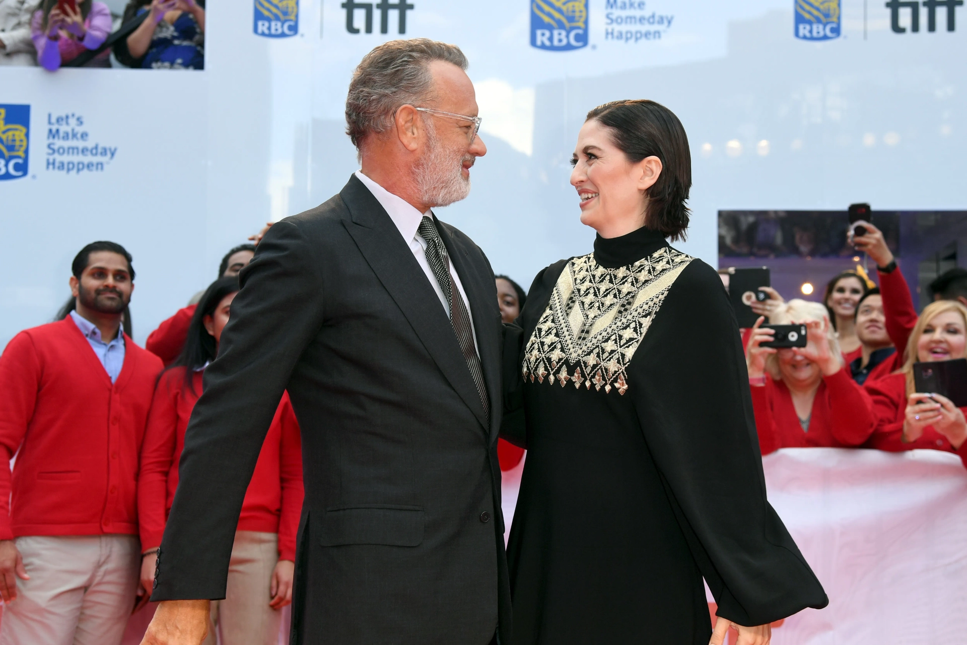 Tom Hanks and Marielle Heller at an event for A Beautiful Day in the Neighborhood (2019)