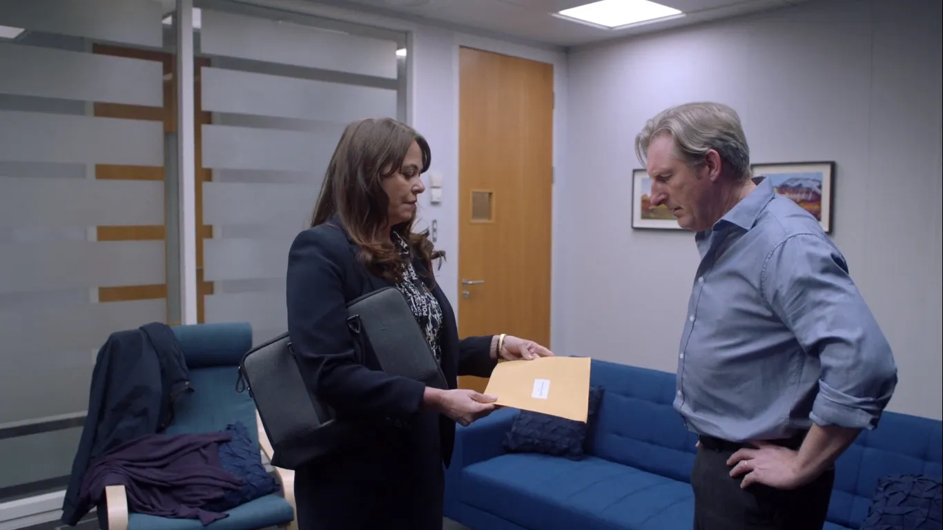 Adrian Dunbar and Polly Walker in Line of Duty (2012)