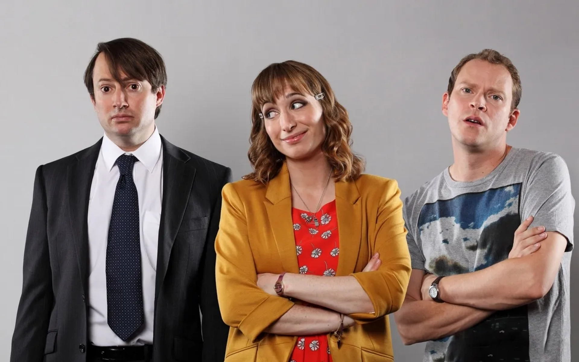 David Mitchell, Robert Webb, and Isy Suttie in Peep Show (2003)