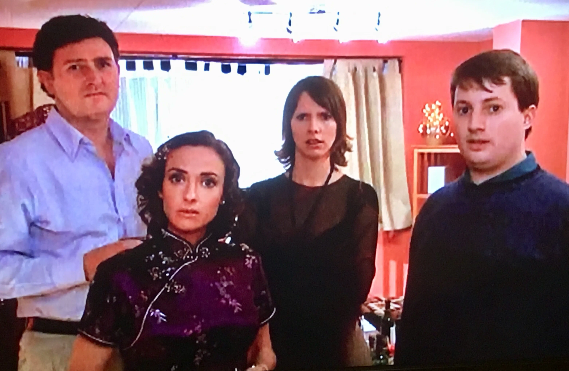 Robert Harley, Elizabeth Marmur, David Mitchell, and Dolly Wells in Peep Show (2003)