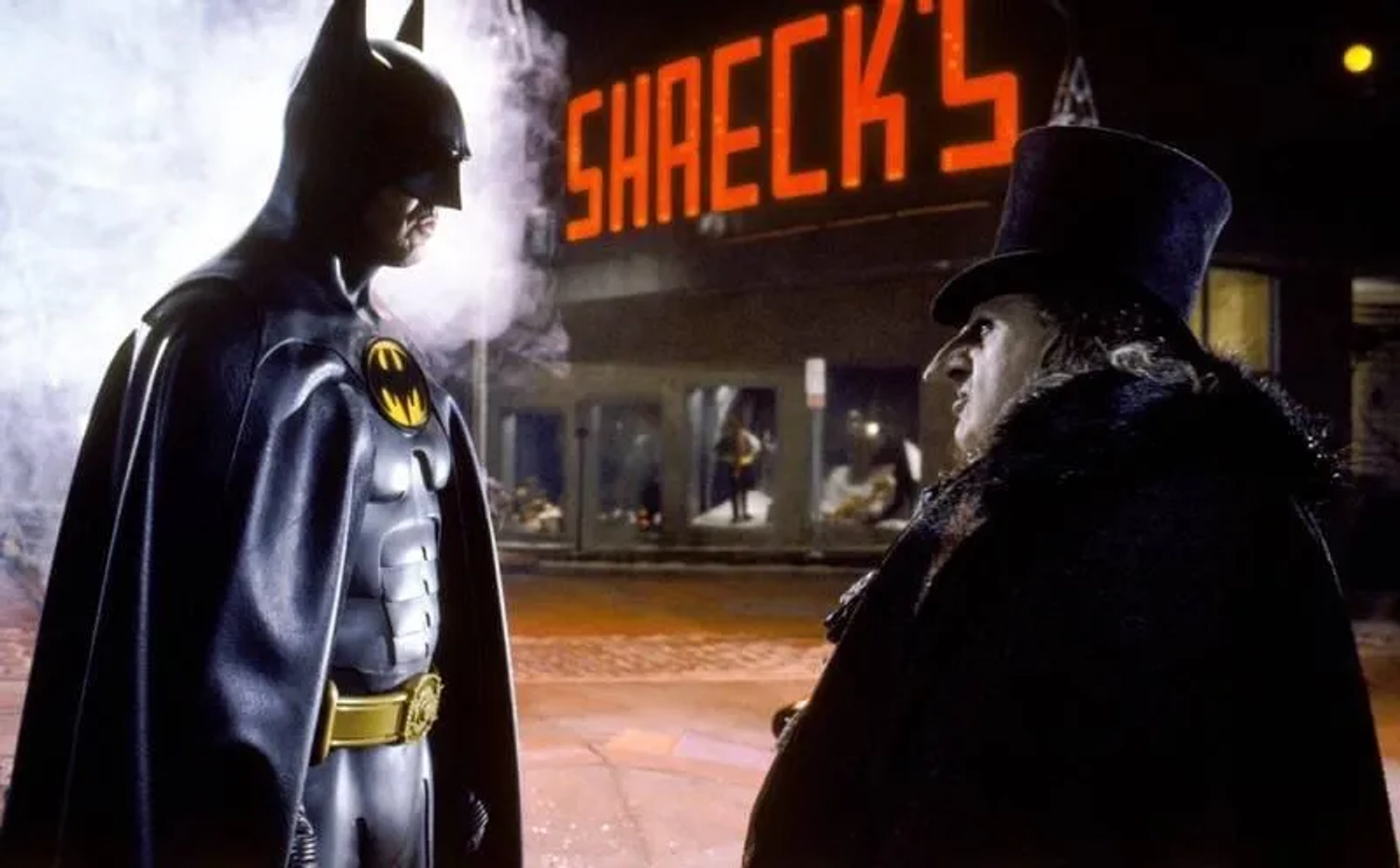 Danny DeVito and Michael Keaton in Batman Returns (1992)