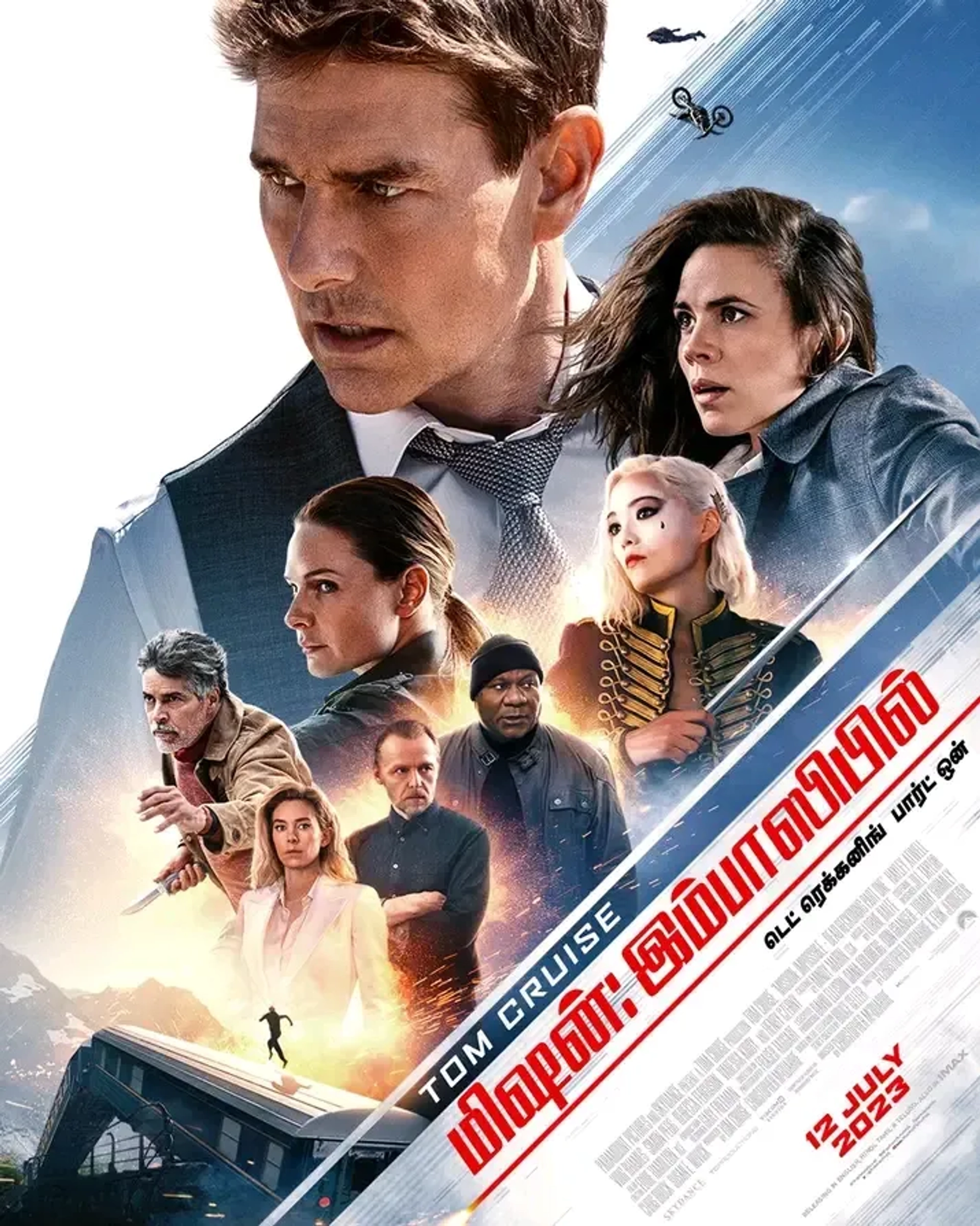 Tom Cruise, Ving Rhames, Esai Morales, Rebecca Ferguson, Simon Pegg, Hayley Atwell, Pom Klementieff, and Vanessa Kirby in Mission: Impossible - Dead Reckoning Part One (2023)