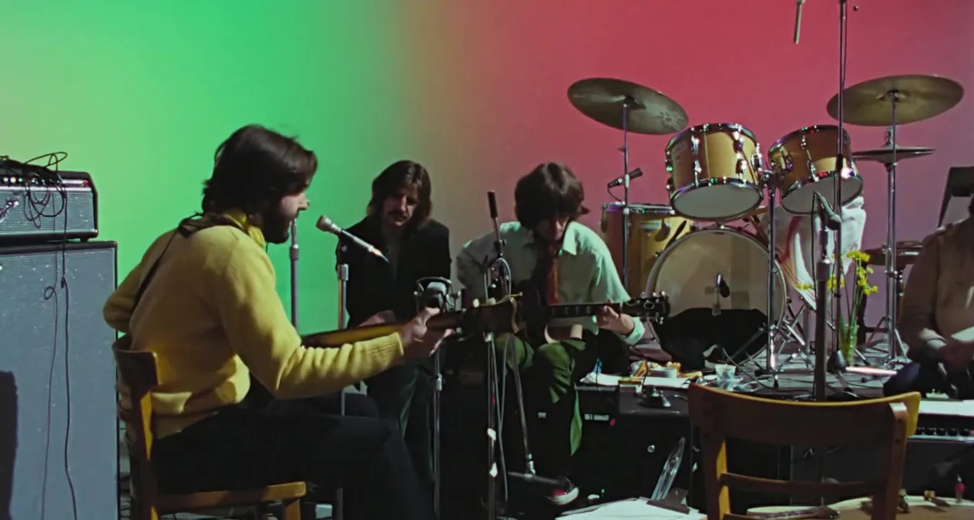 Paul McCartney, George Harrison, Ringo Starr, and The Beatles in The Beatles: Get Back: Part 1: Days 1-7 (2021)