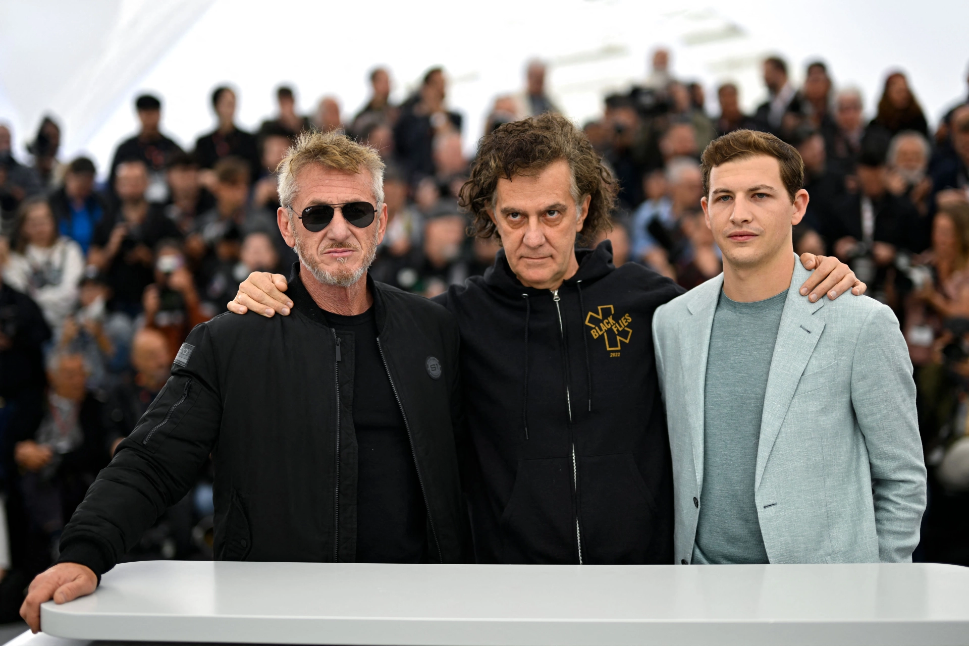 Sean Penn, Jean-Stéphane Sauvaire, and Tye Sheridan at an event for Asphalt City (2023)