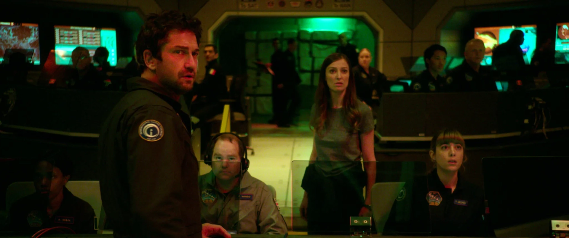 Gerard Butler, Daniella Garcia, and Alexandra Maria Lara in Geostorm (2017)