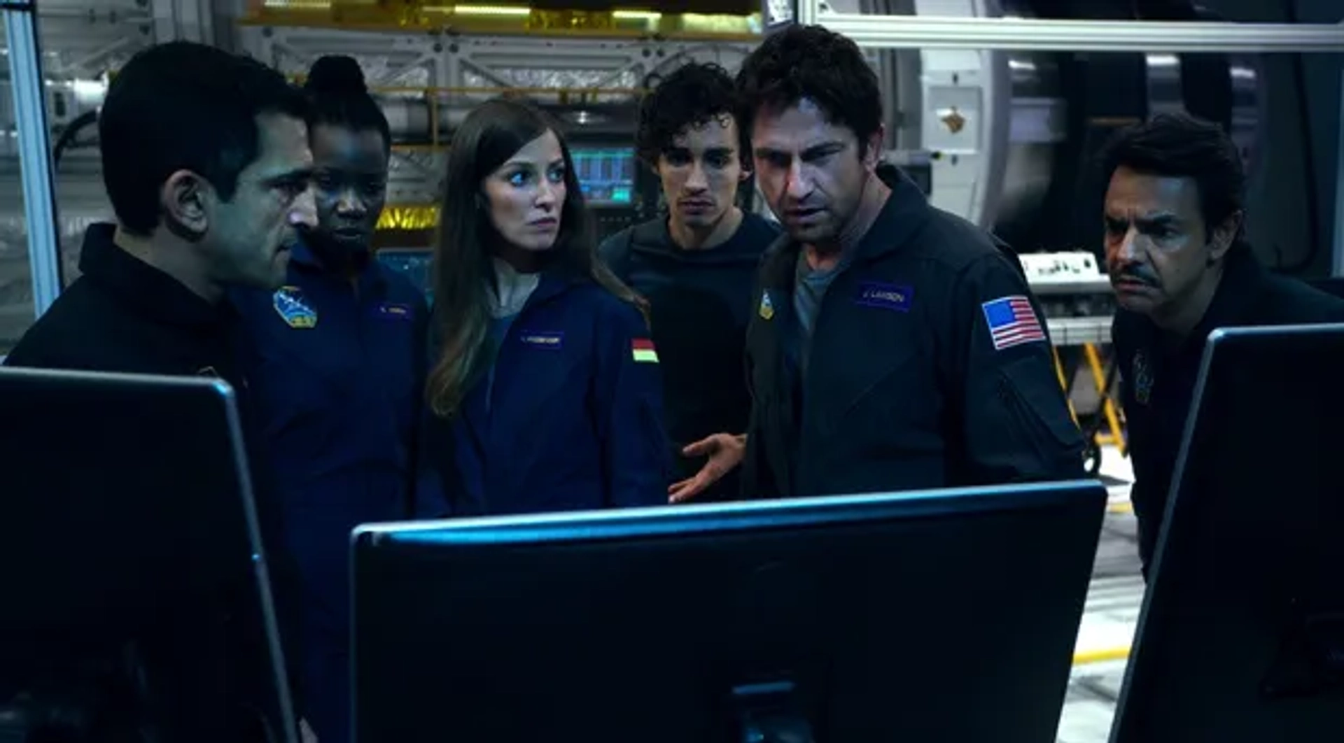 Gerard Butler, Eugenio Derbez, Alexandra Maria Lara, Amr Waked, Adepero Oduye, and Robert Sheehan in Geostorm (2017)