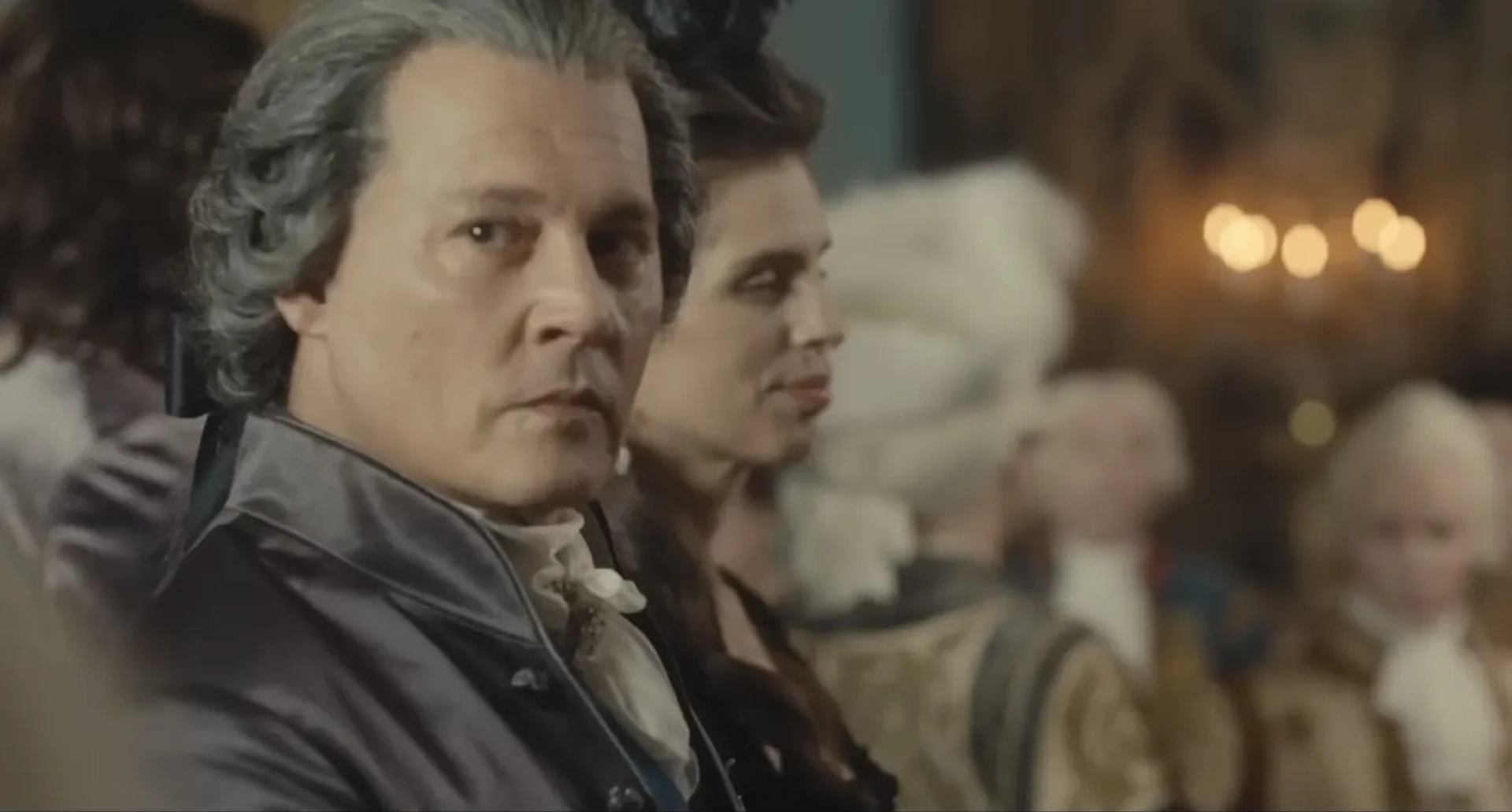 Johnny Depp and Maïwenn in Jeanne du Barry (2023)