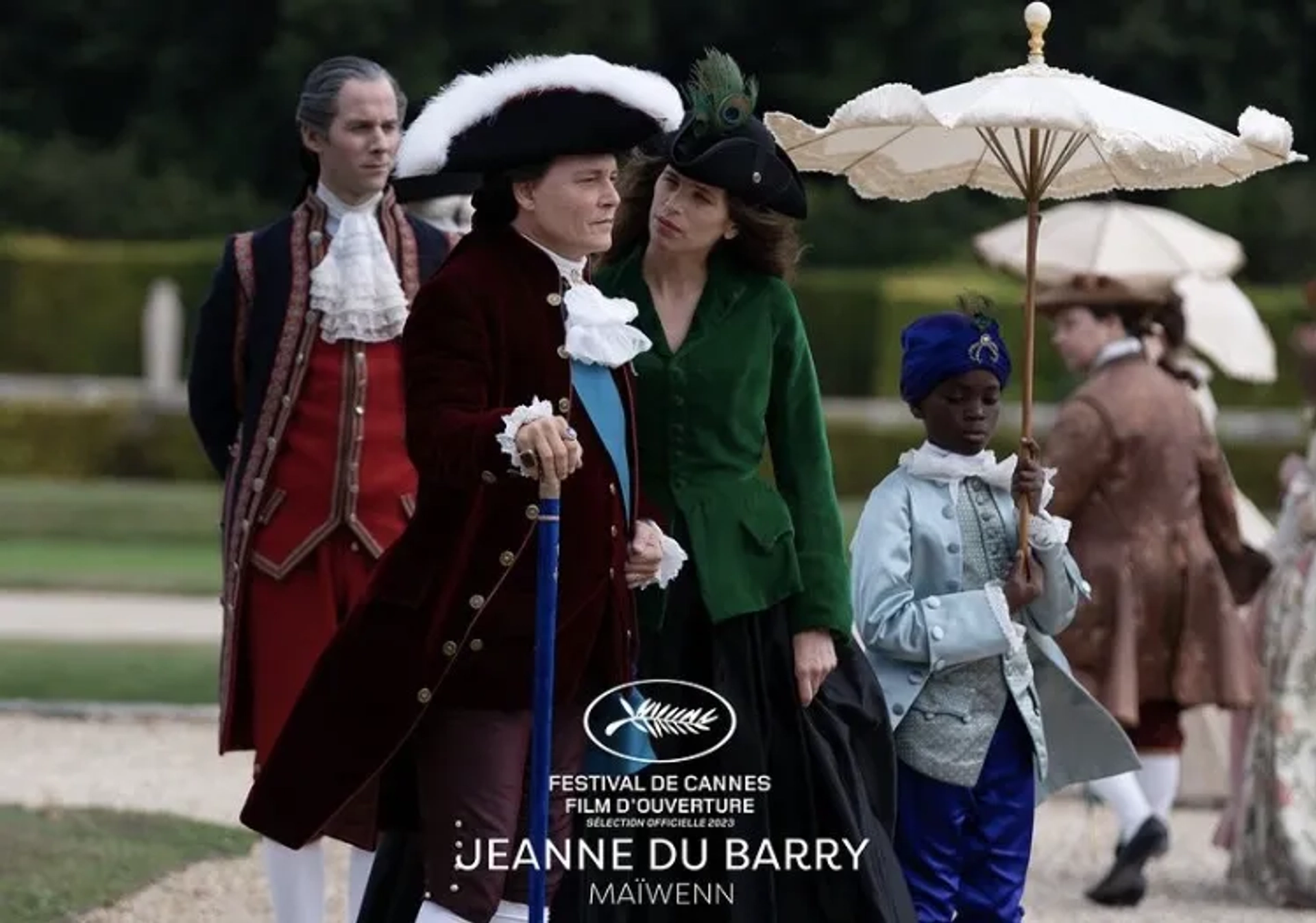 Johnny Depp and Maïwenn in Jeanne du Barry (2023)