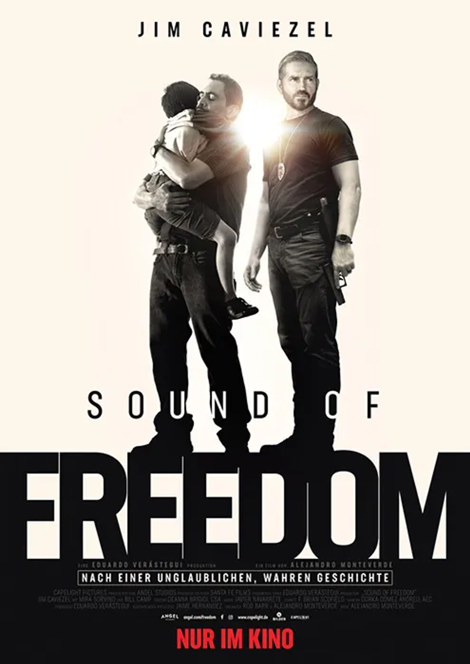 Jim Caviezel, José Zúñiga, and Lucás Ávila in Sound of Freedom (2023)