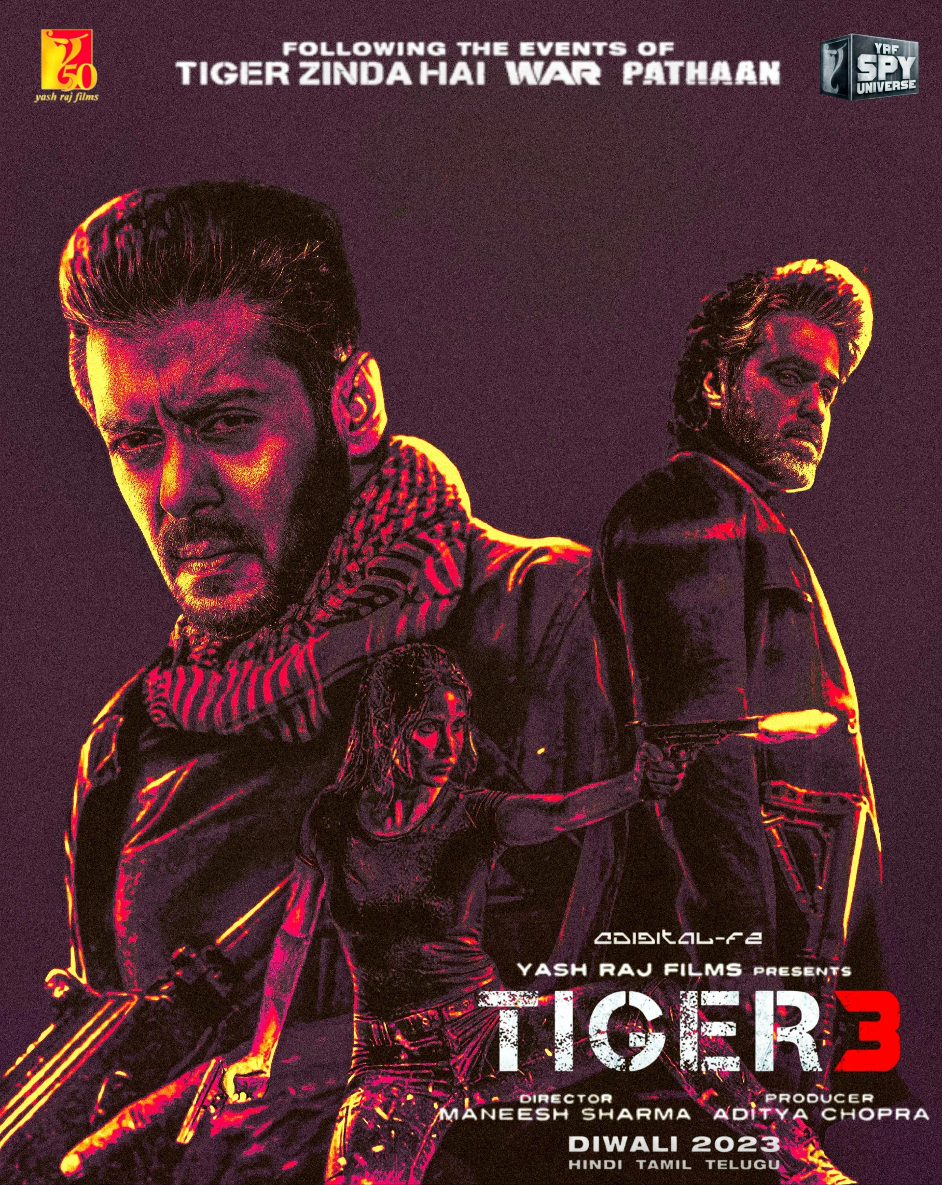 Salman Khan, Katrina Kaif, and Emraan Hashmi in Tiger 3 (2023)