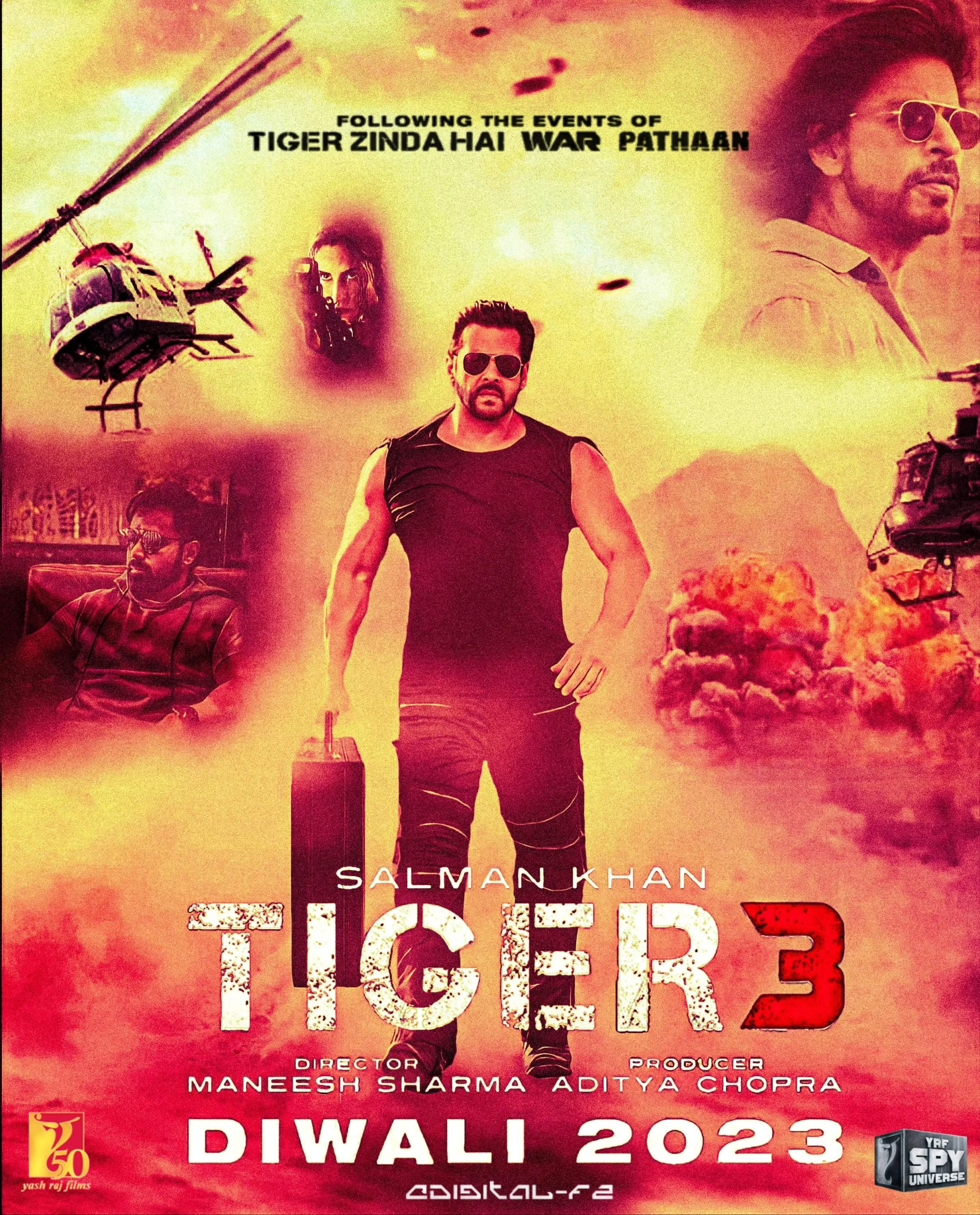 Salman Khan, Katrina Kaif, and Emraan Hashmi in Tiger 3 (2023)