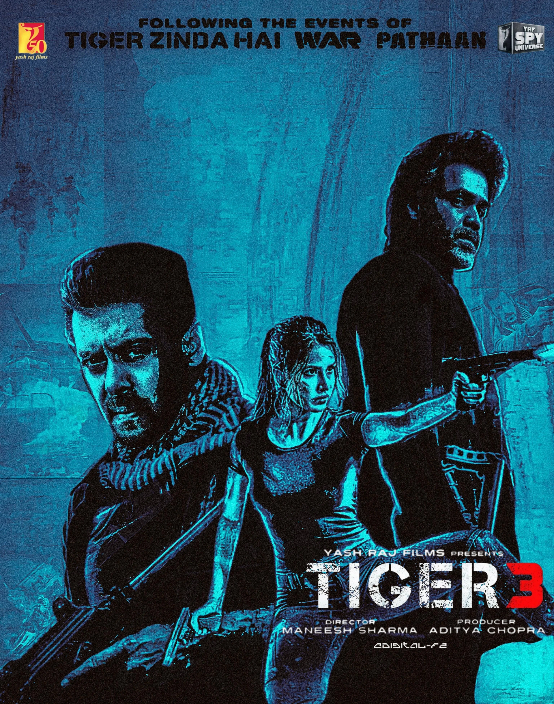 Salman Khan, Katrina Kaif, and Emraan Hashmi in Tiger 3 (2023)